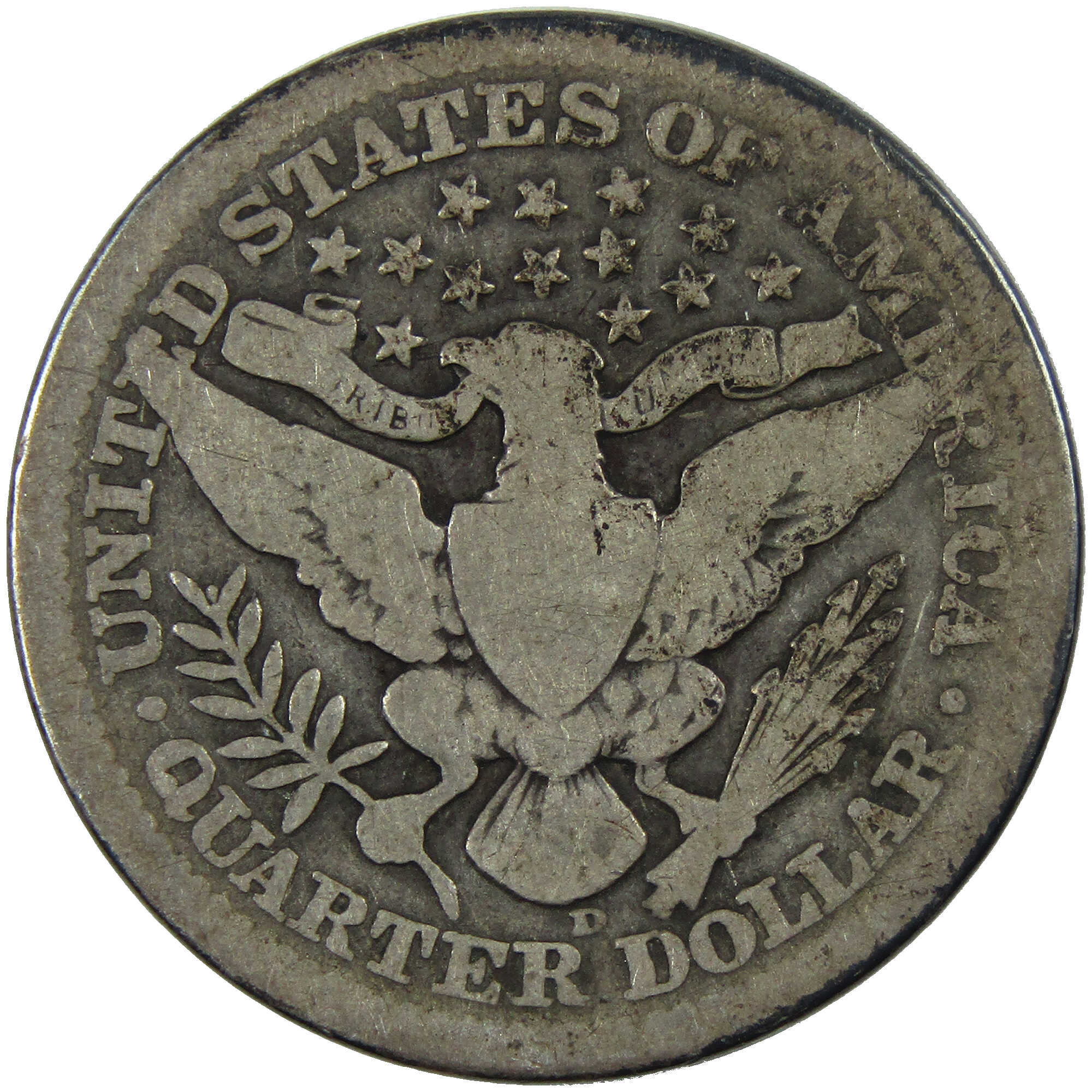 1913 D Barber Quarter G Good Silver 25c Coin SKU:I12712