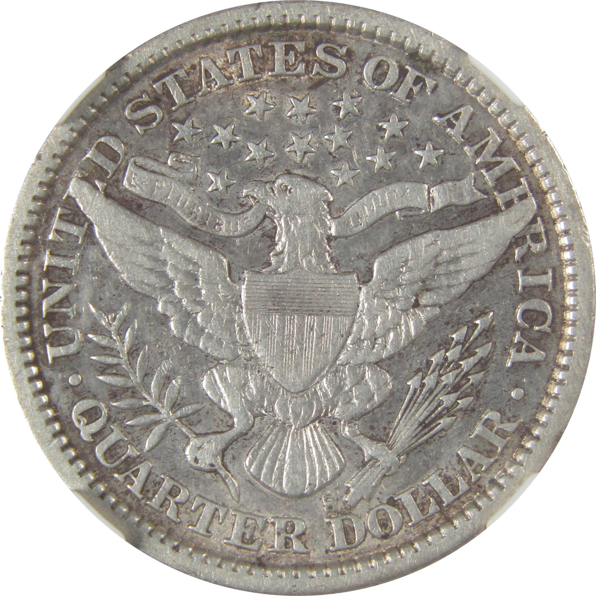 1897 S Barber Quarter VF Details NGC Silver 25c Coin SKU:I23228