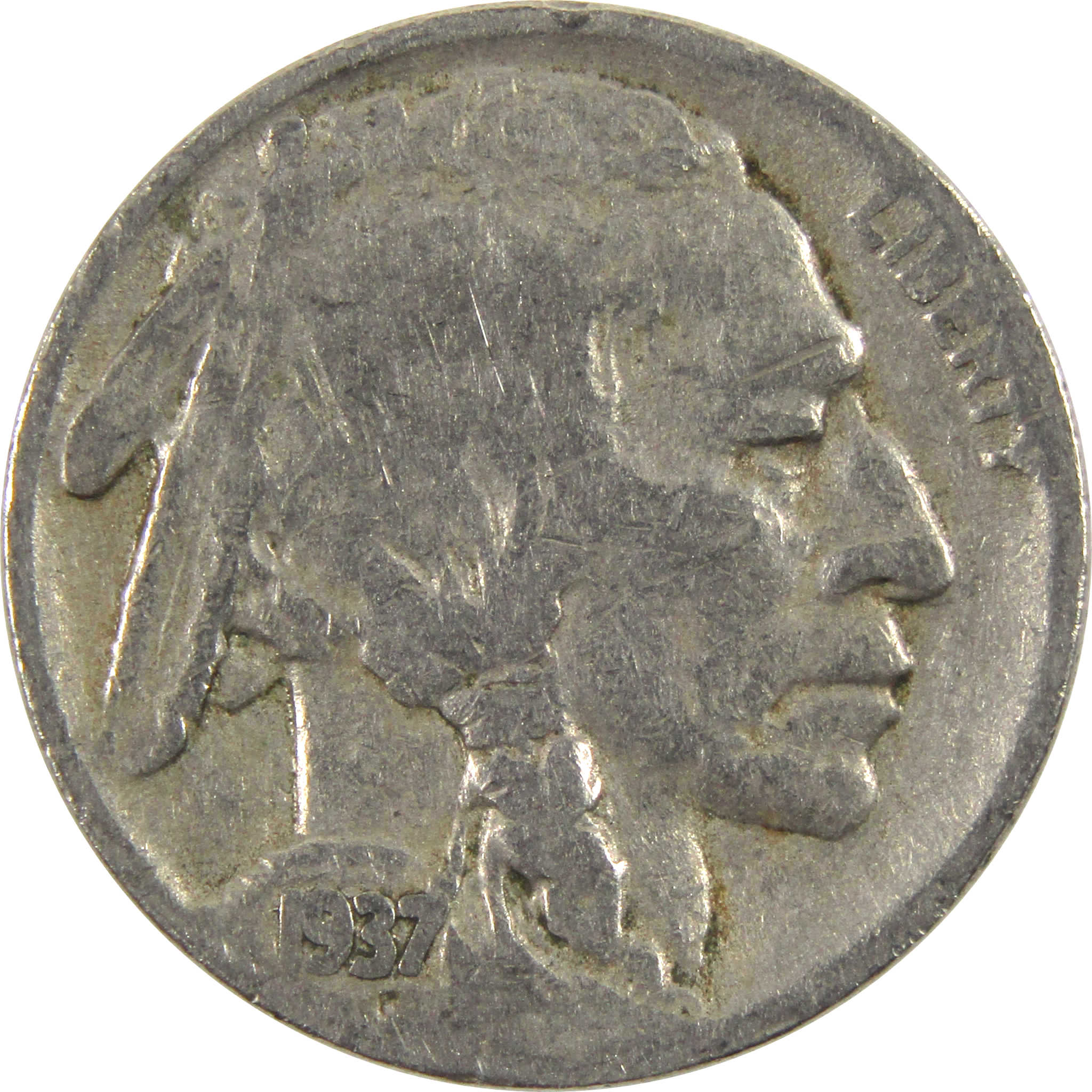 1937 S Indian Head Buffalo Nickel AG About Good 5c Coin