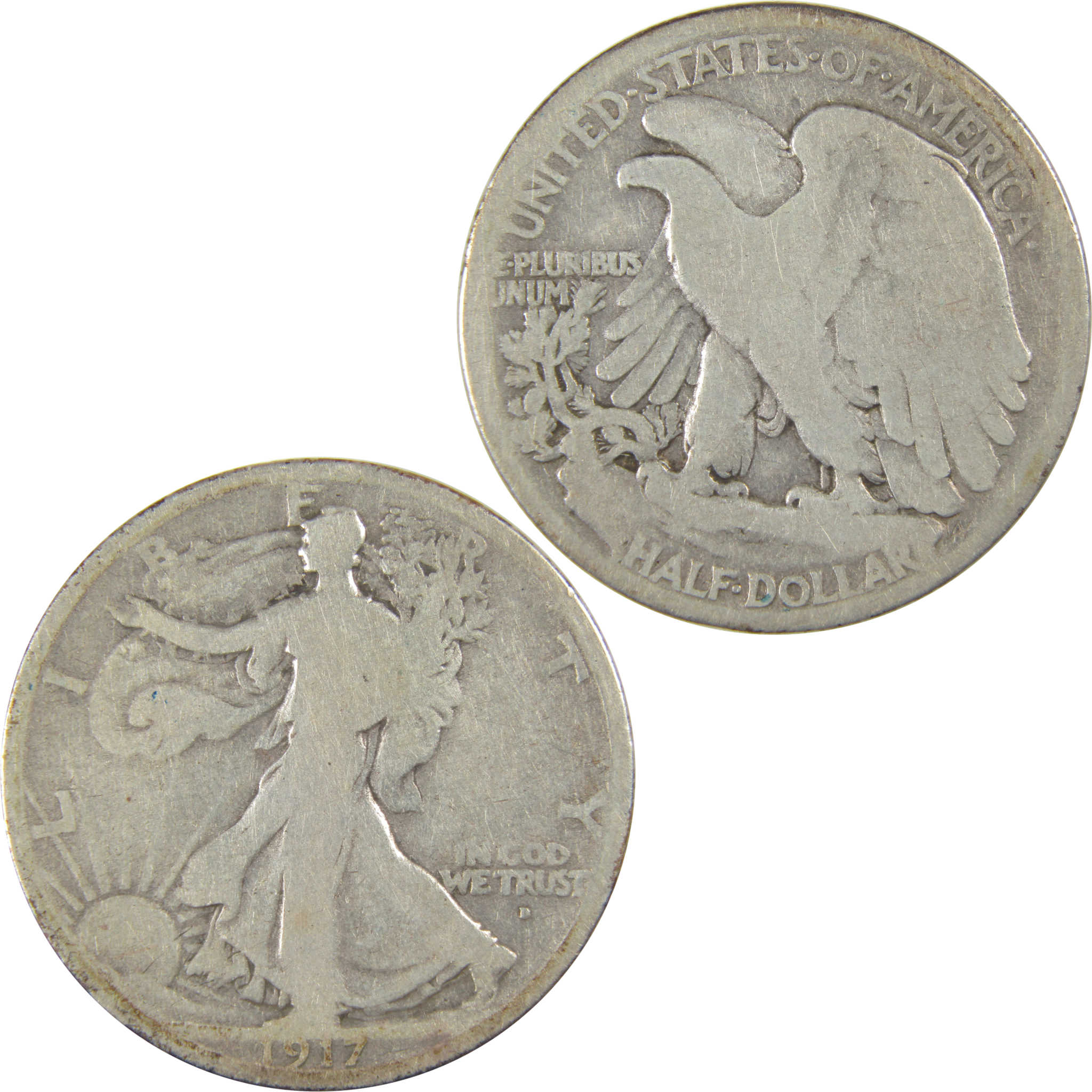 1917 D Obverse Liberty Walking Half Dollar G Good Silver SKU:I23752