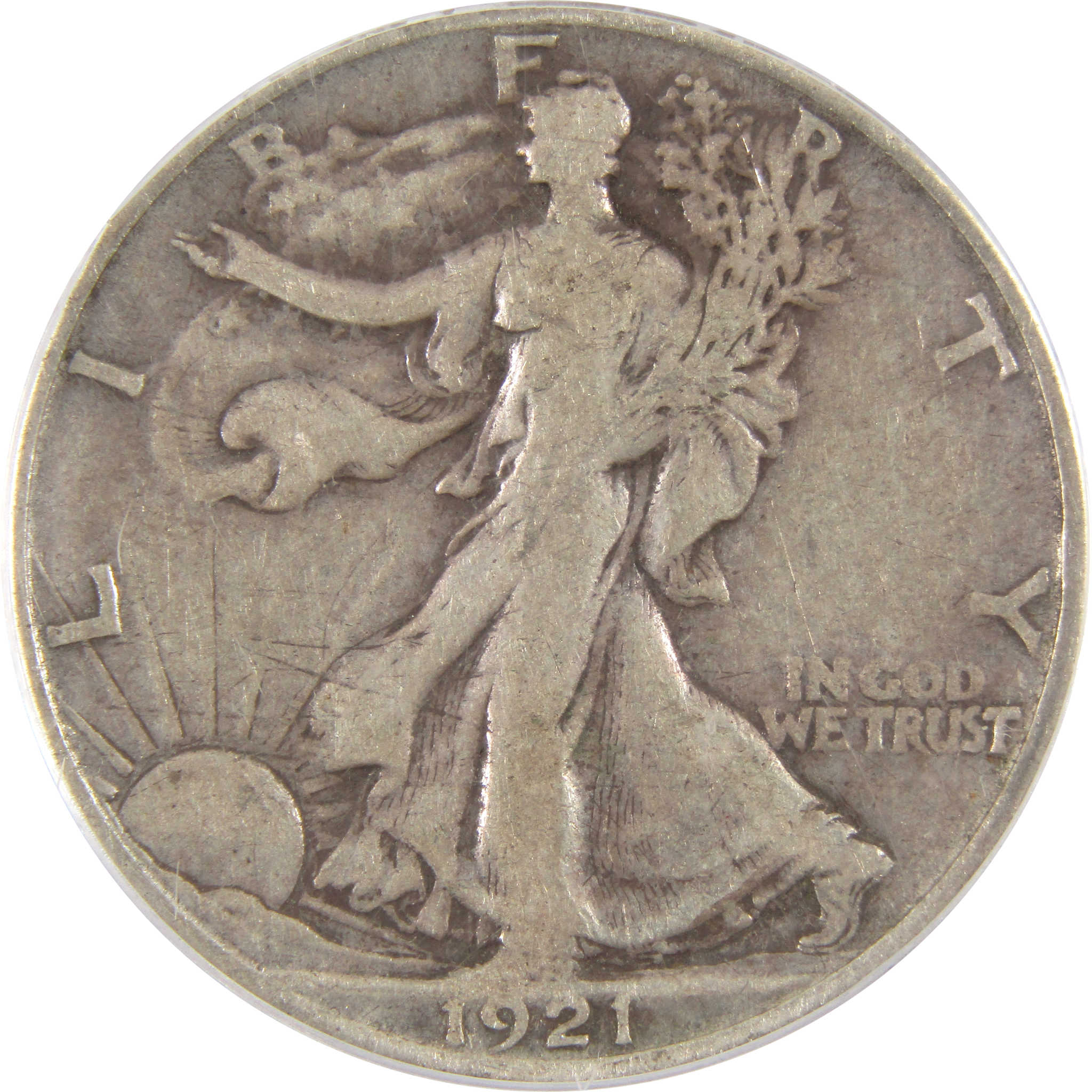 1921 S Liberty Walking Half Dollar F 15 PCGS 90% Silver 50c SKU:I9154