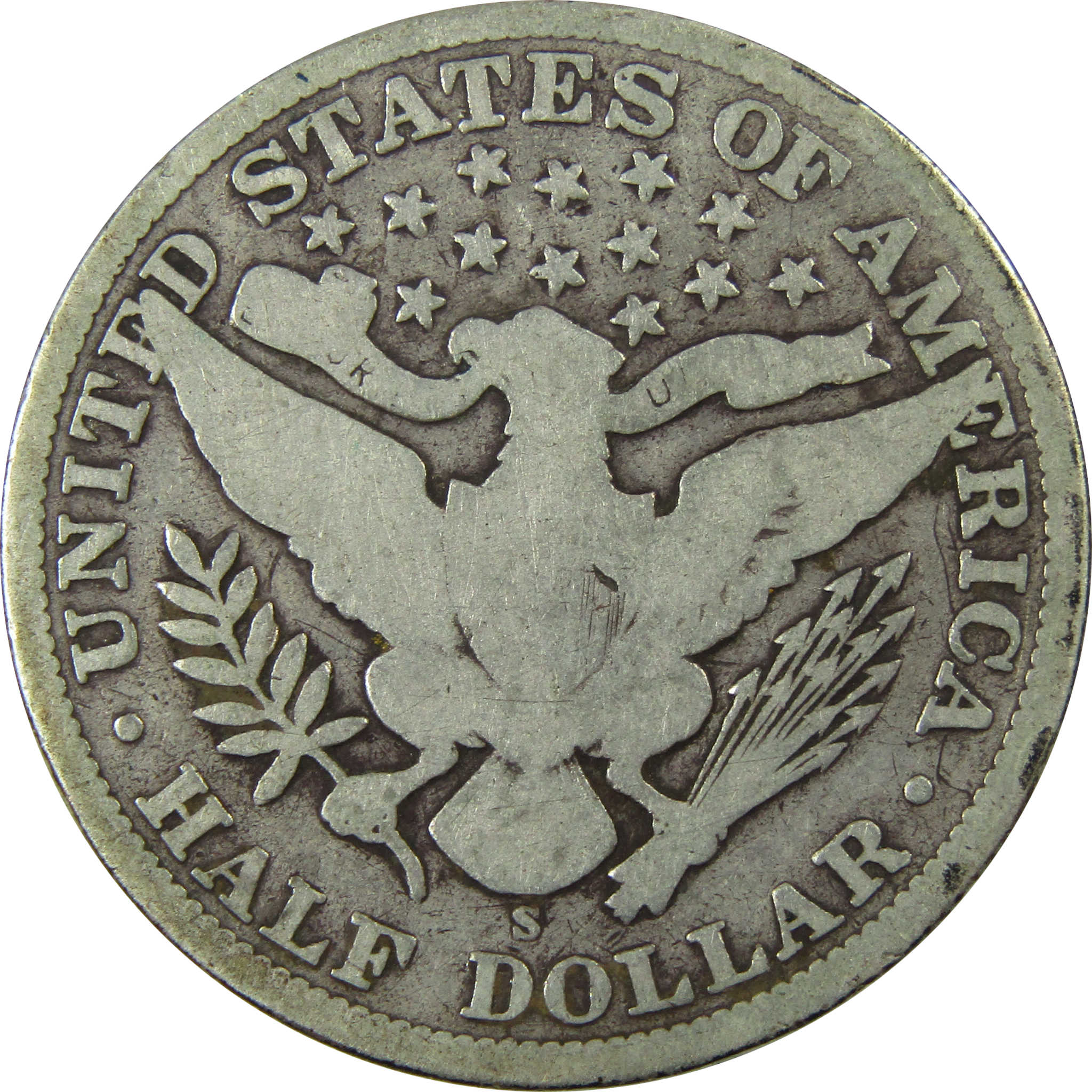 1907 S Barber Silver Half Dollar AG About Good 50c Coin SKU:I25957