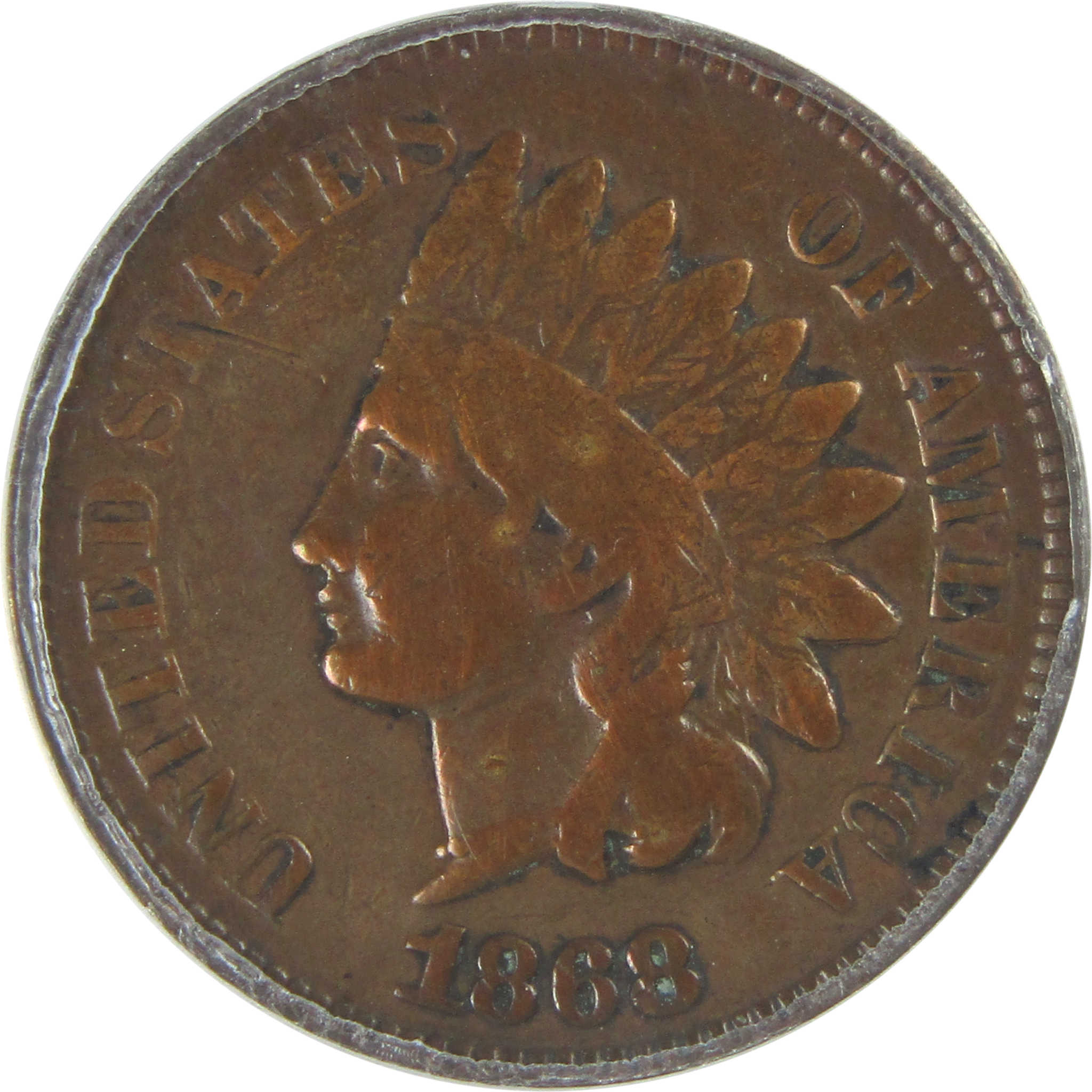 1868 Indian Head Cent VG 8 Details ANACS Penny 1c Coin SKU:I16071