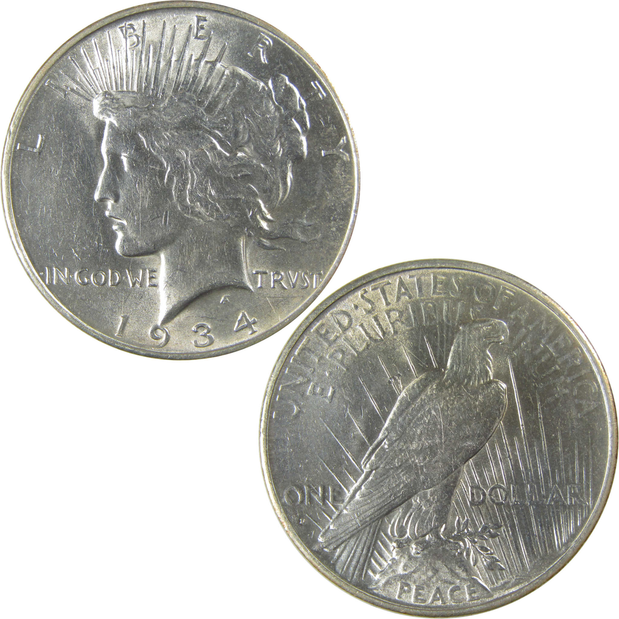 1934 D Peace Dollar AU About Uncirculated Silver $1 Coin SKU:I23240