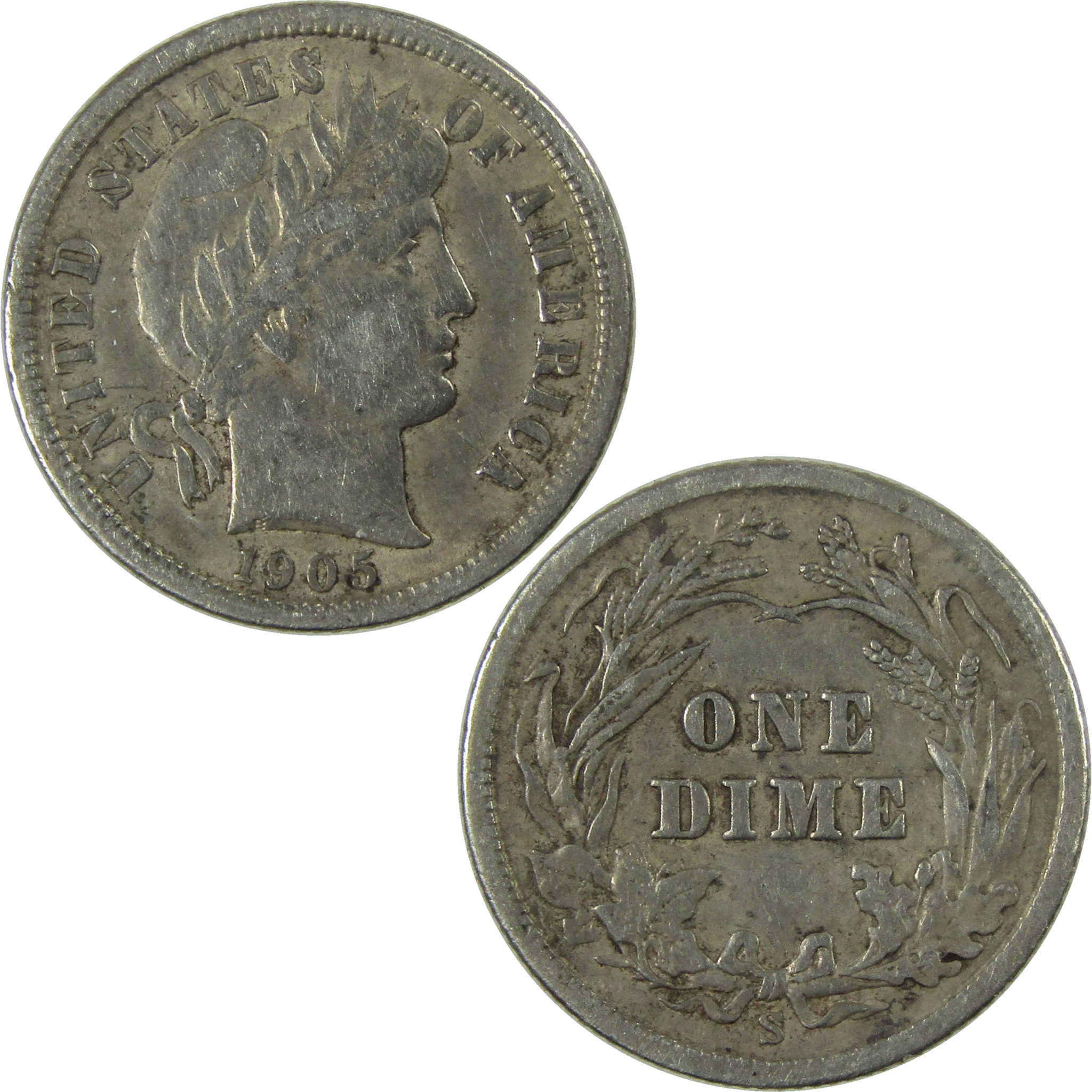 1905 S Barber Silver Dime XF EF Extremely Fine Details SKU:I27512