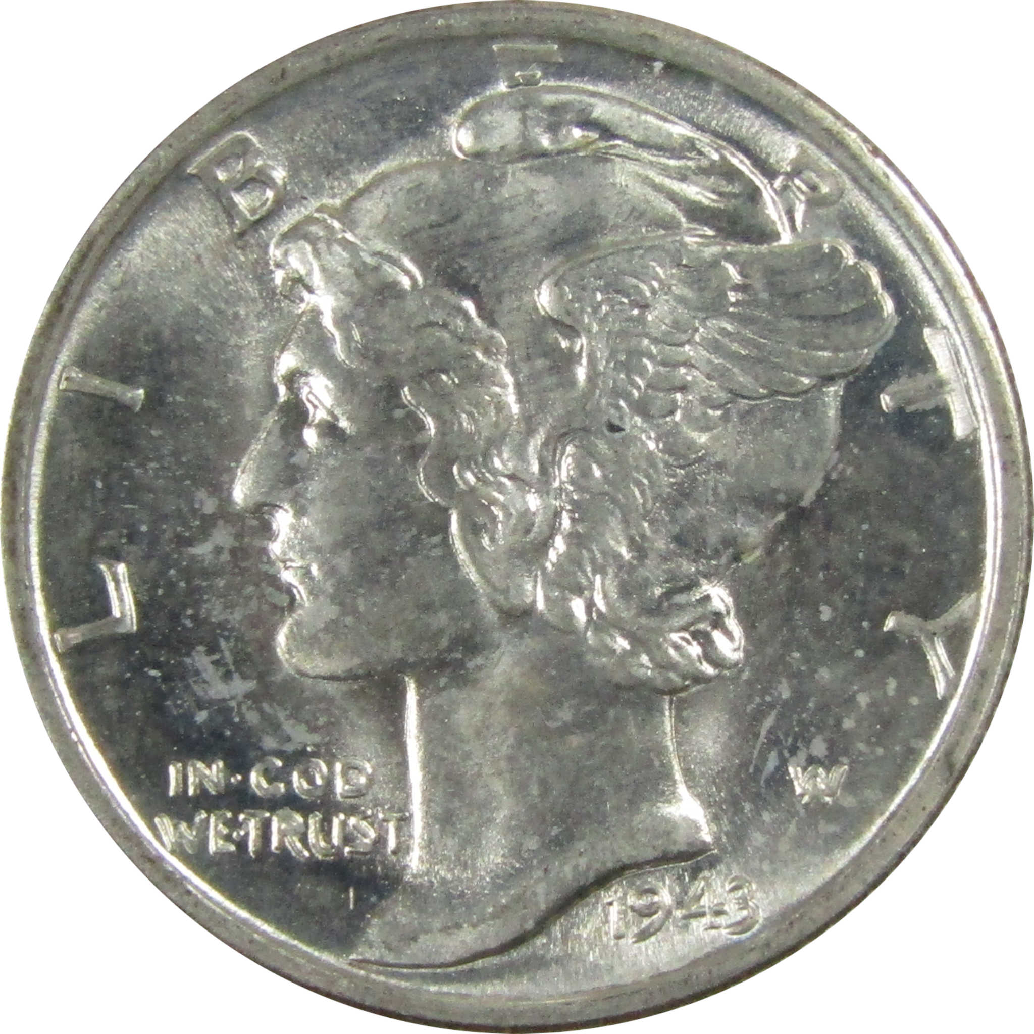 1943 D Mercury Silver Dime AU About Uncirculated 10c Coin SKU:CP348