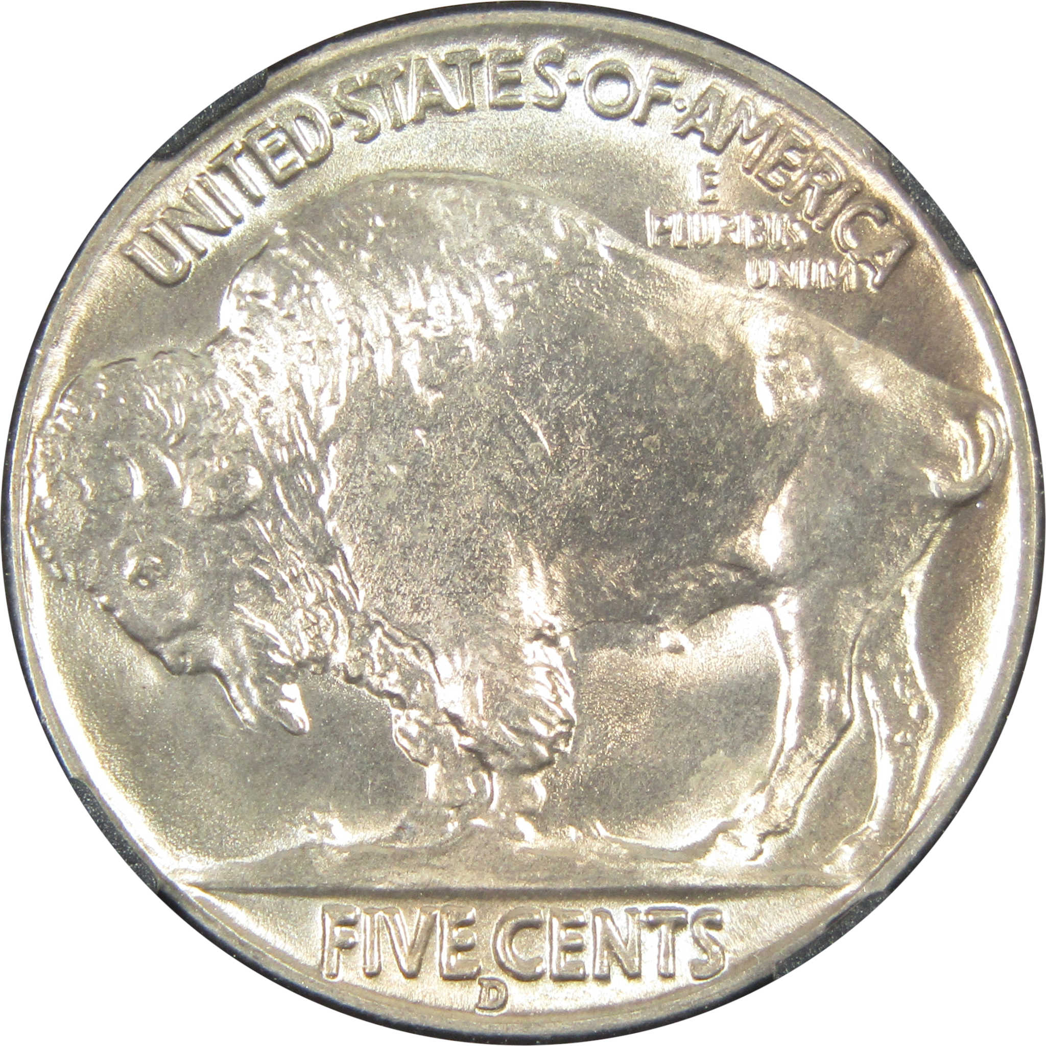 1938 D Buffalo Nickel MS 66 NGC 5c Original Bag Fragment SKU:I14598