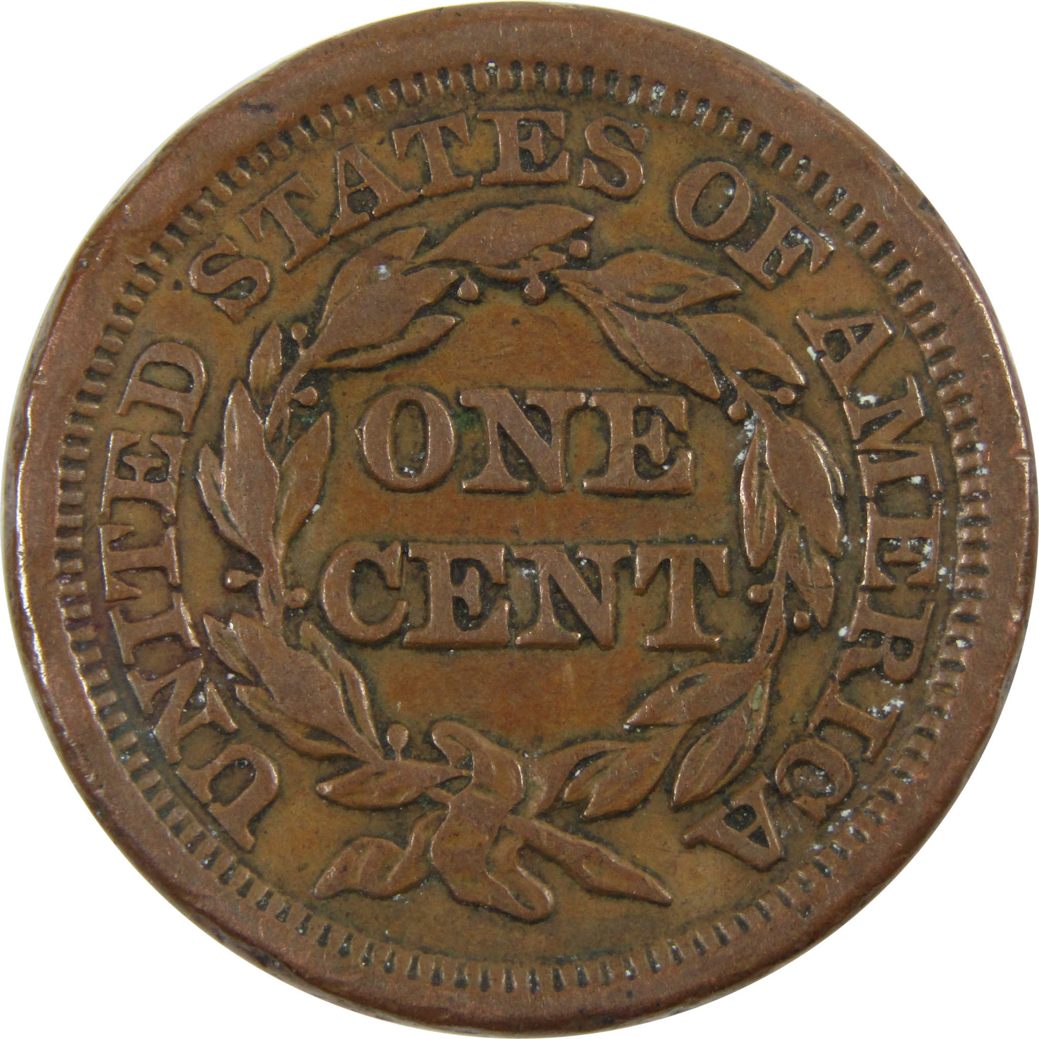 1854 Braided Hair Large Cent F Fine Details Copper Penny 1c SKU:I8385