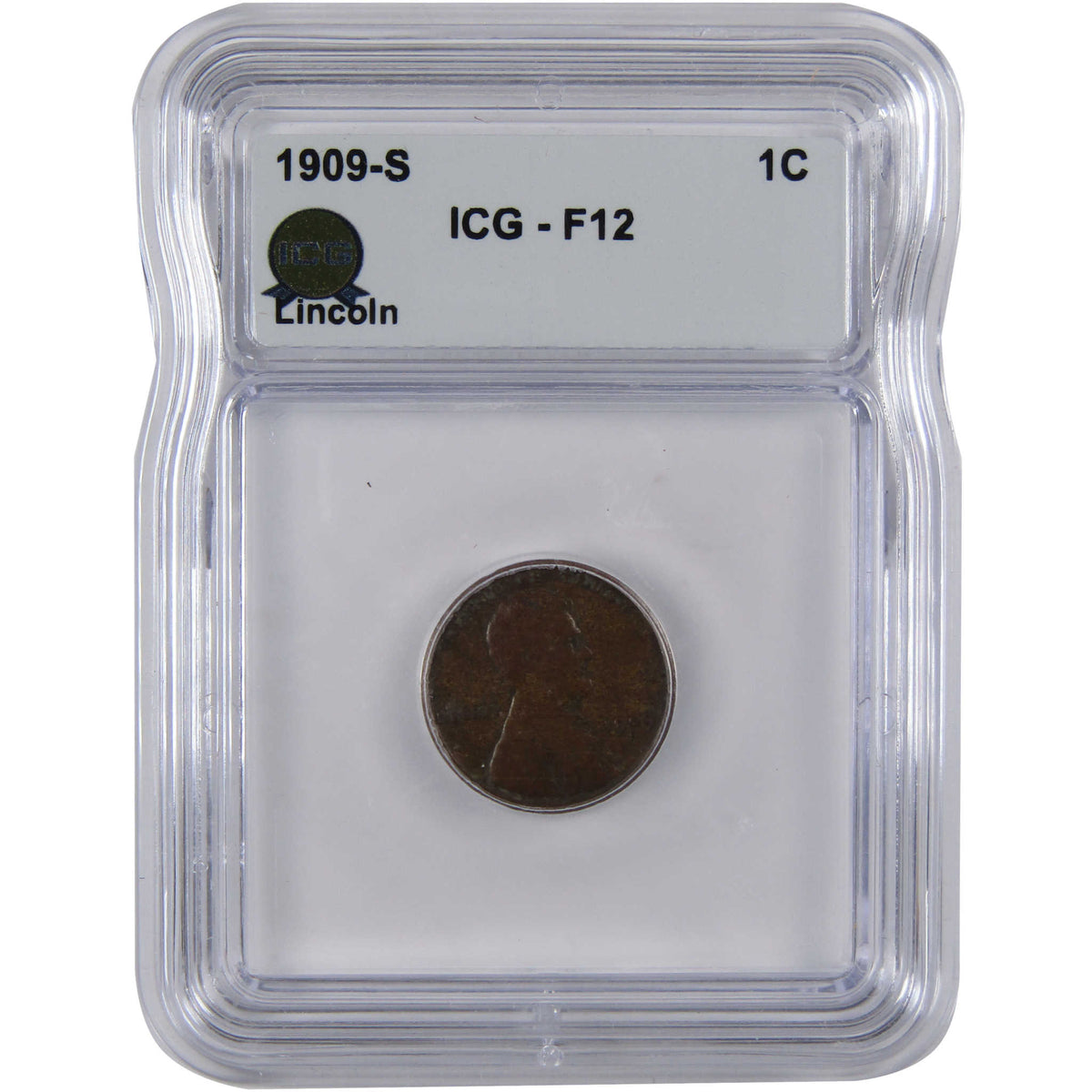 1909 S Lincoln Wheat Cent F 12 ICG Penny 1c Coin SKU:I29093