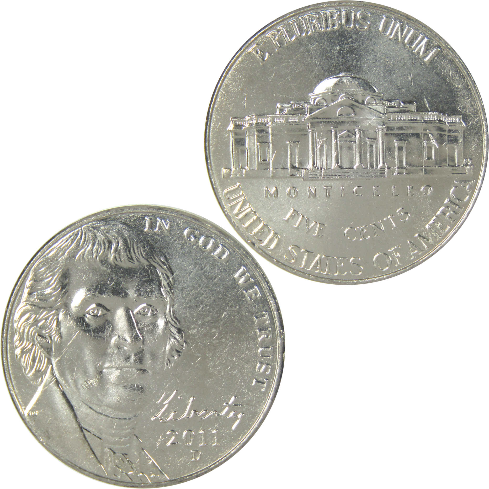 2011 D Jefferson Nickel Uncirculated 5c Coin