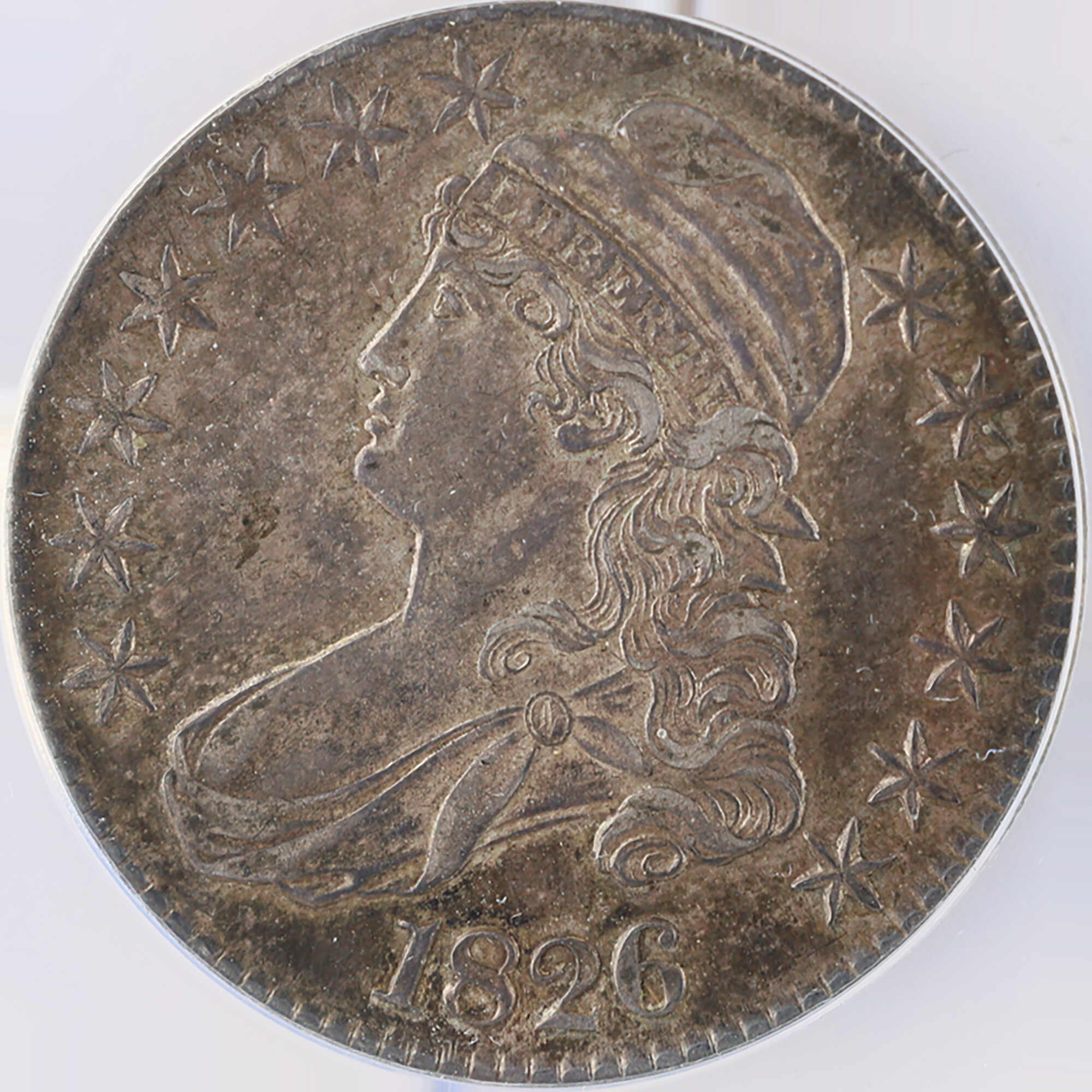 1826 Capped Bust Half Dollar AU 55 Details ANACS Silver 50c SKU:I12061