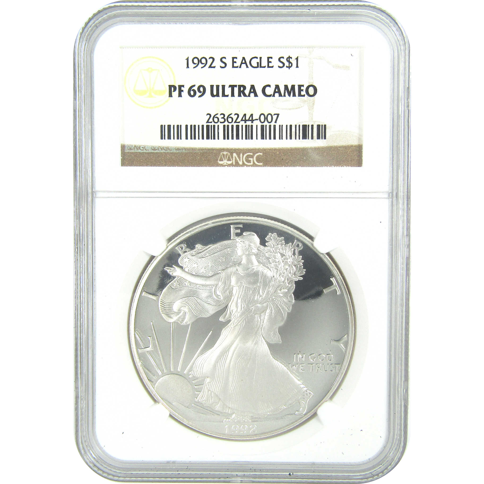 1992 S American Silver Eagle PF 69 UCAM NGC Proof $1 SKU:CPC9588