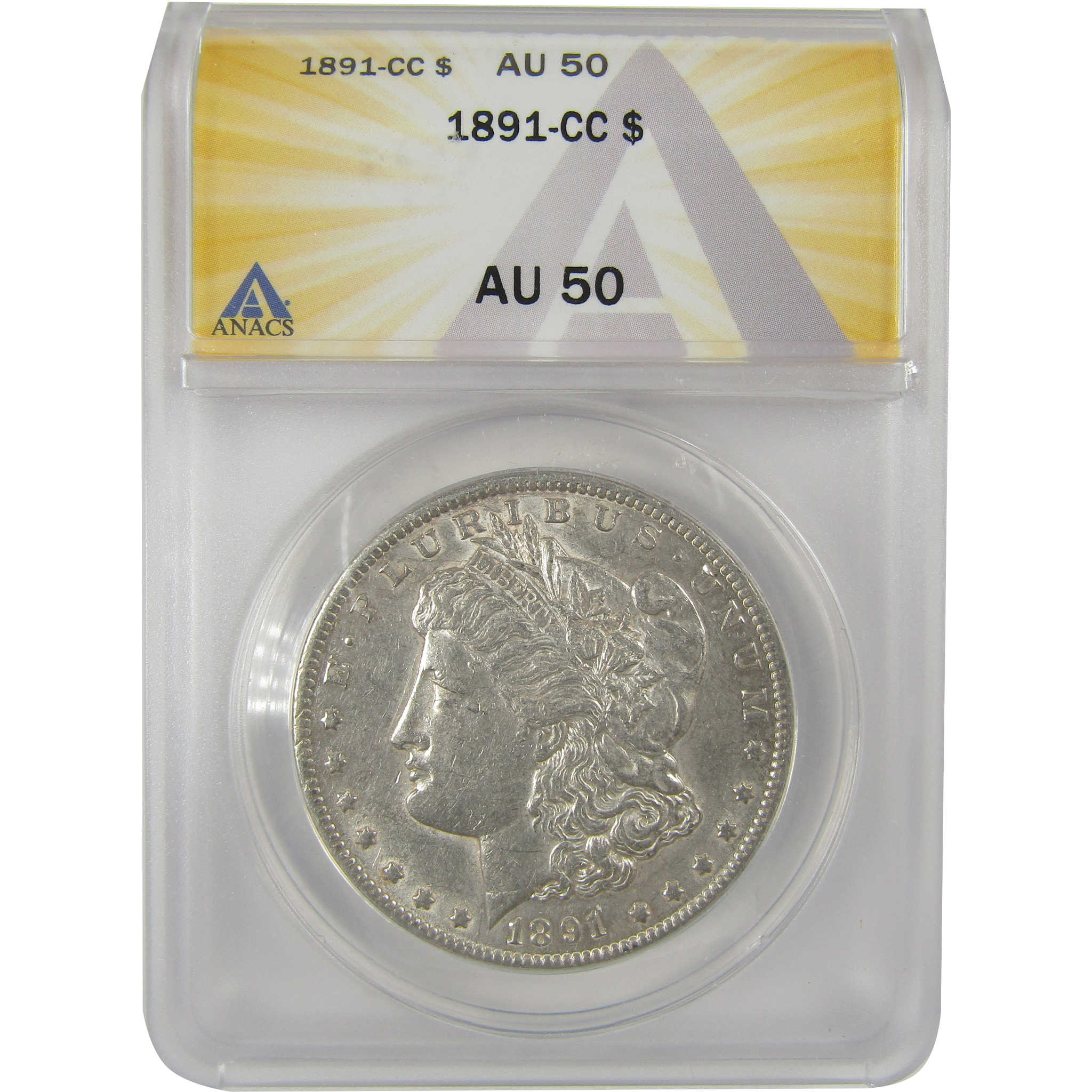 1891 CC Morgan Dollar AU 50 ANACS Silver $1 Coin SKU:I20805 - Morgan coin - Morgan silver dollar - Morgan silver dollar for sale - Profile Coins &amp; Collectibles
