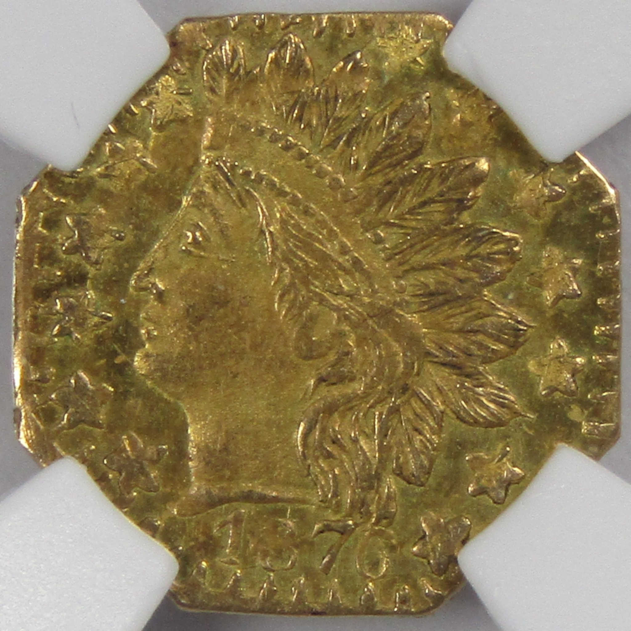 1876 Octagonal Indian Head California Gold MS 64 NGC SKU:IPC6863