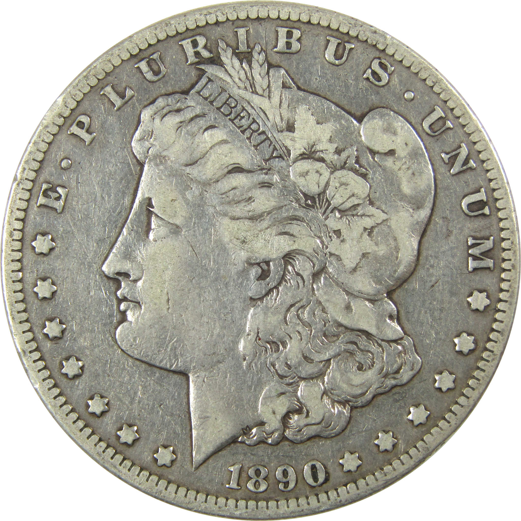 1890 CC Morgan Silver Dollar F Fine Details $1 Coin SKU:CP746 - Morgan coin - Morgan silver dollar - Morgan silver dollar for sale - Profile Coins &amp; Collectibles
