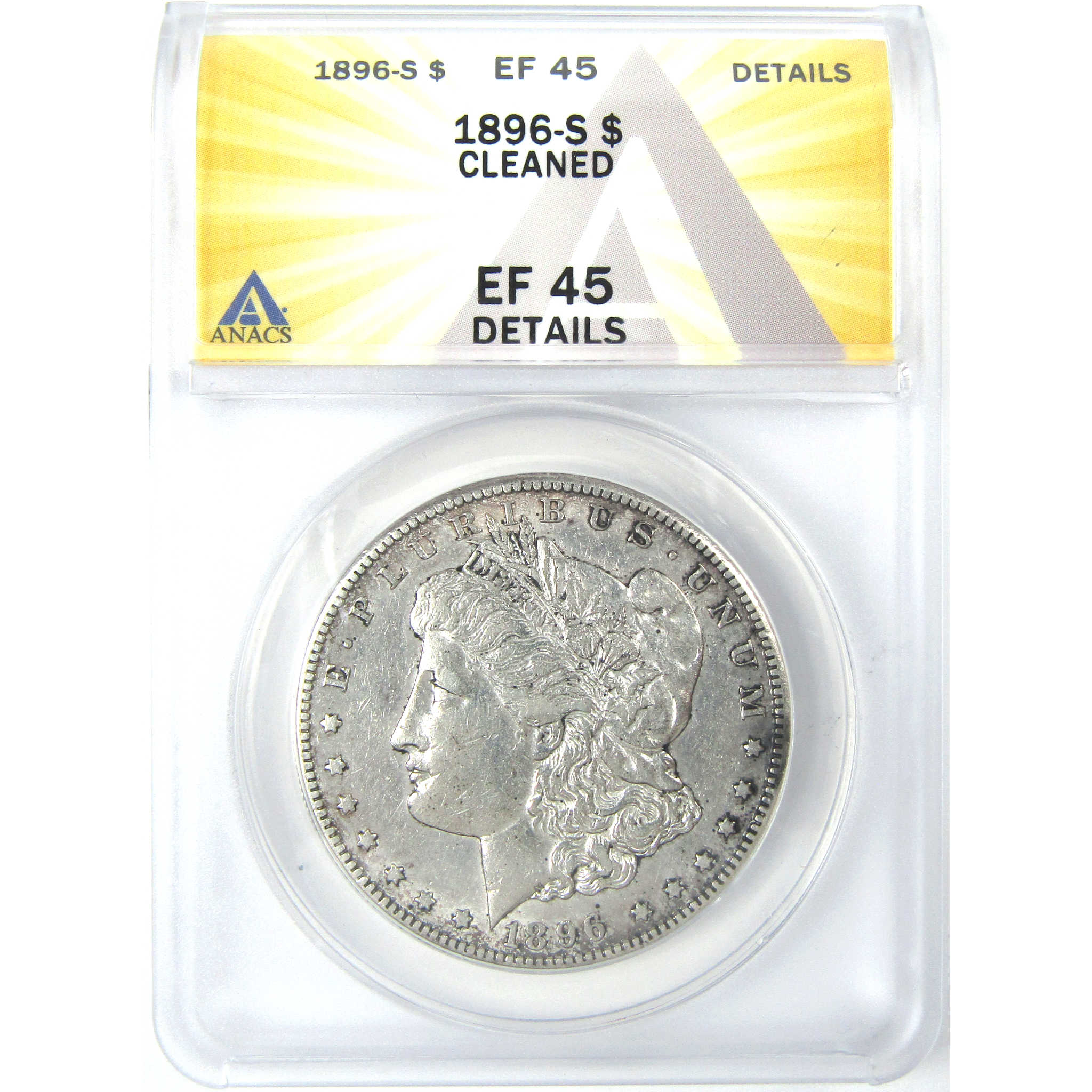 1896 S Morgan Dollar EF 45 Details ANACS Silver $1 Coin SKU:I16222 - Morgan coin - Morgan silver dollar - Morgan silver dollar for sale - Profile Coins &amp; Collectibles