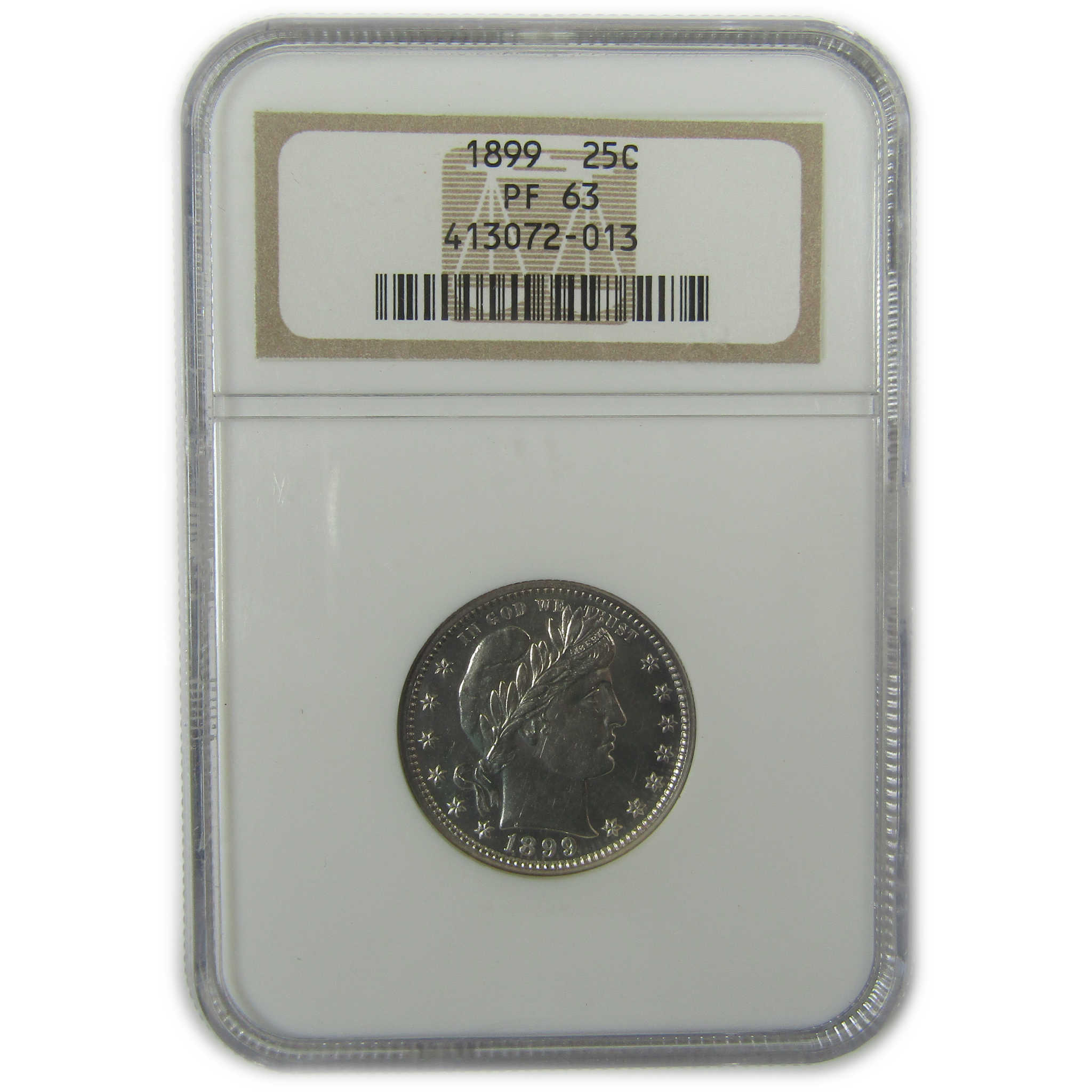 1899 Barber Quarter PF 63 NGC Silver Proof 25c Coin SKU:I19882