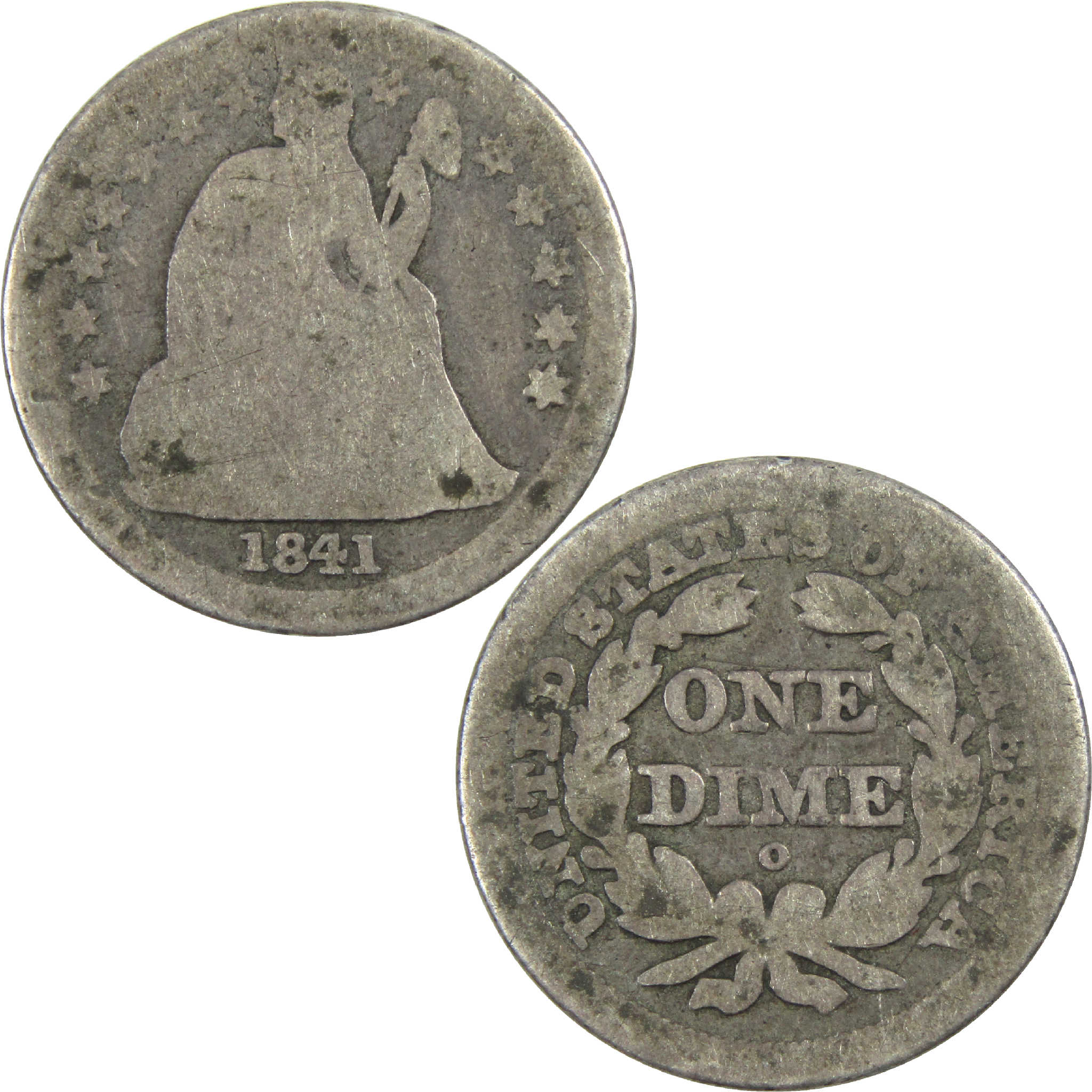 1841 O Seated Liberty Dime AG About Good Silver 10c Coin SKU:I12277