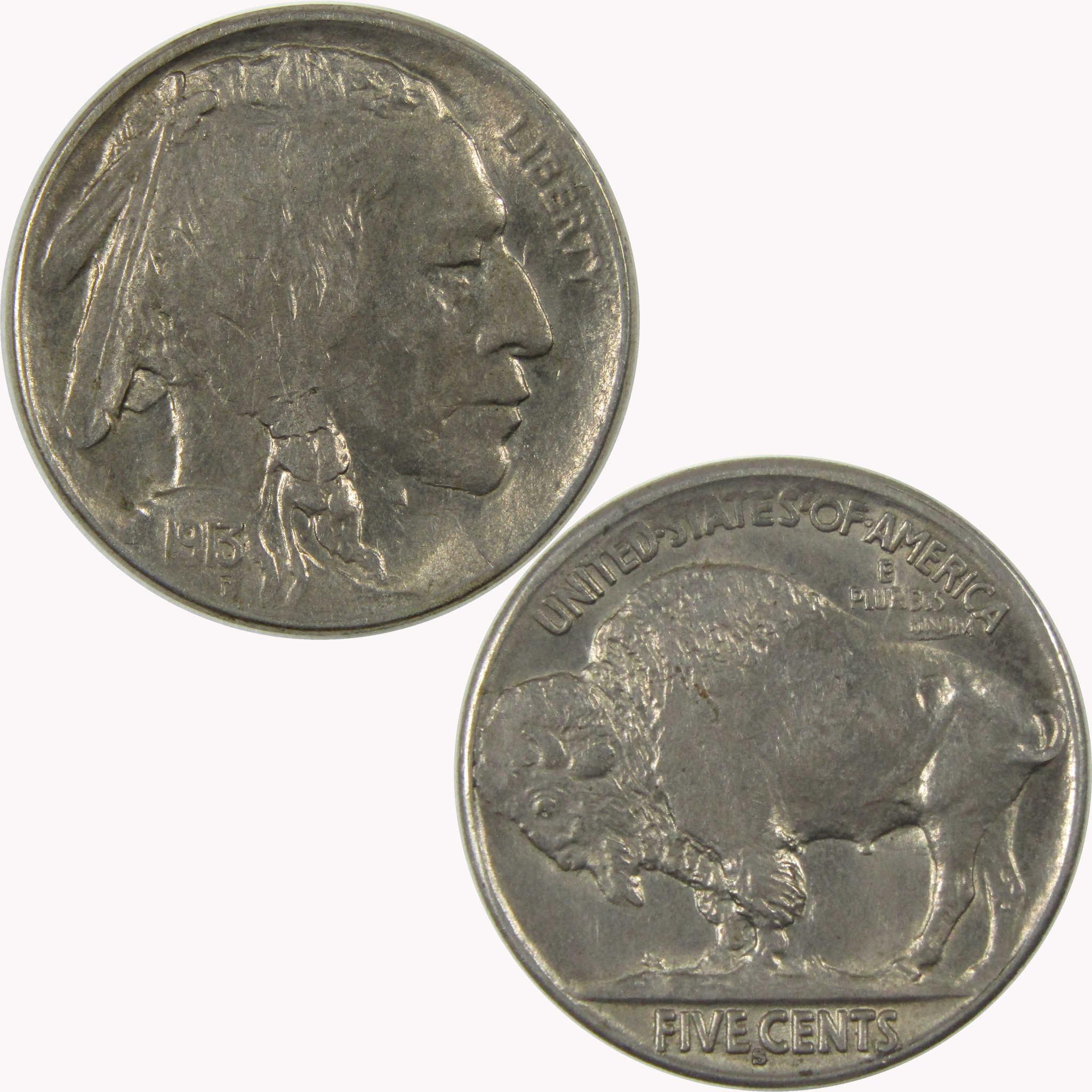 1913 S Type 2 Indian Head Buffalo Nickel Borderline Uncirculated