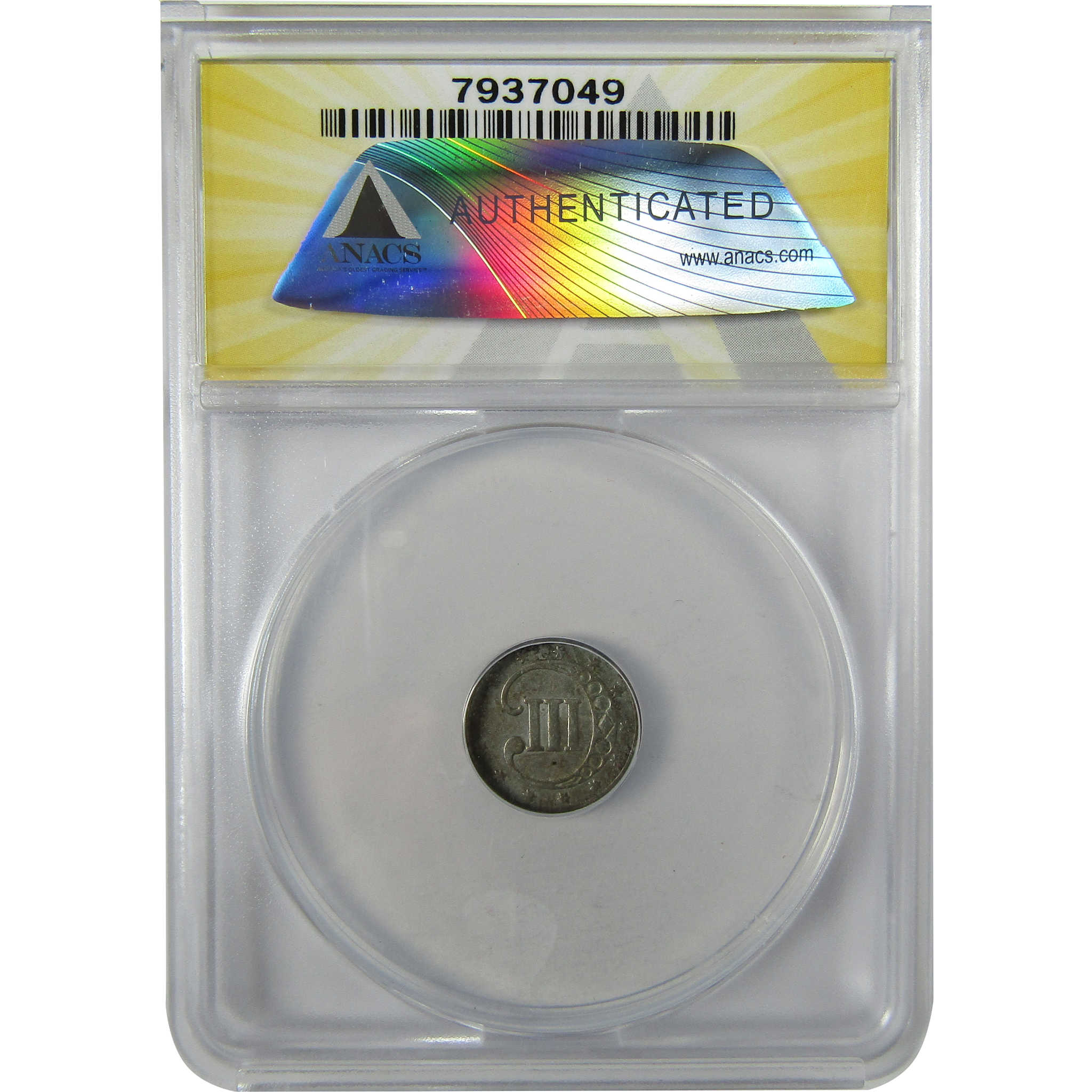 1852 Silver Three Cent Piece VF 30 Details ANACS Trime SKU:I27984