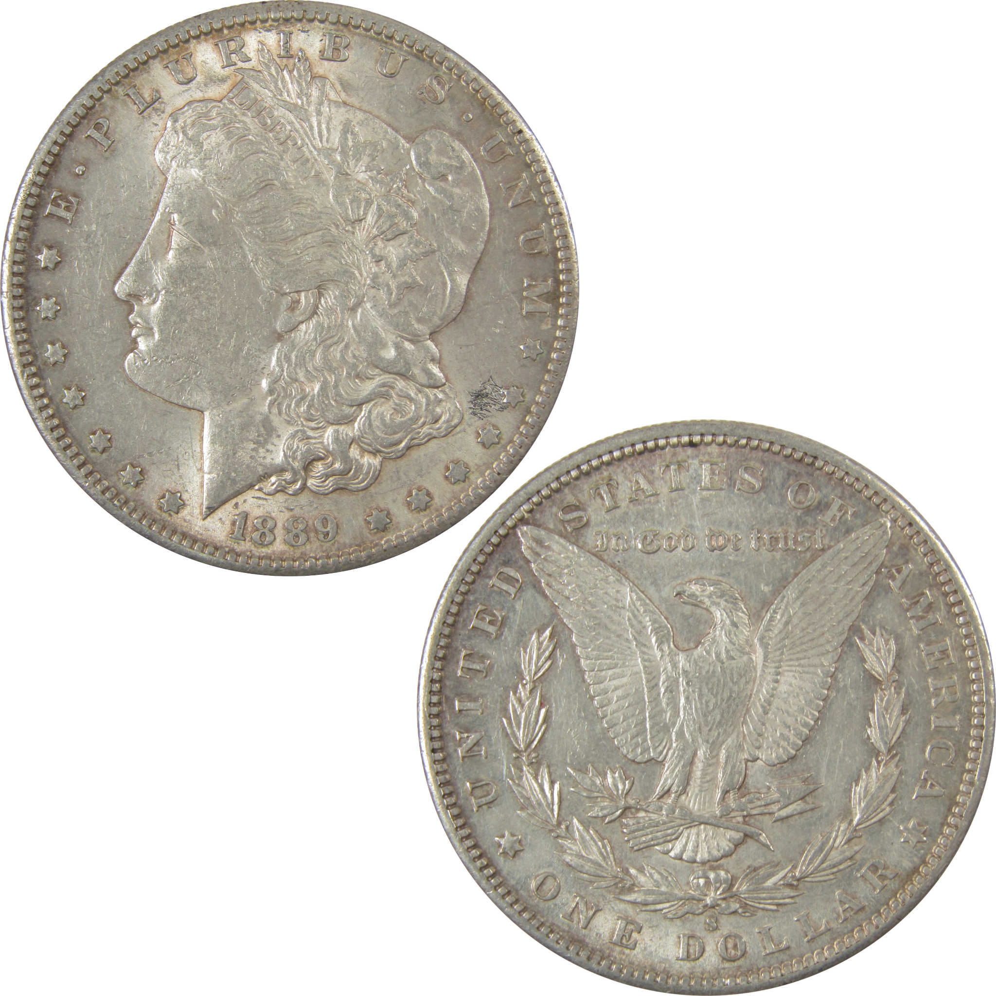 1889 S Morgan Dollar AU About Uncirculated Silver $1 Coin SKU:I19977 - Morgan coin - Morgan silver dollar - Morgan silver dollar for sale - Profile Coins &amp; Collectibles