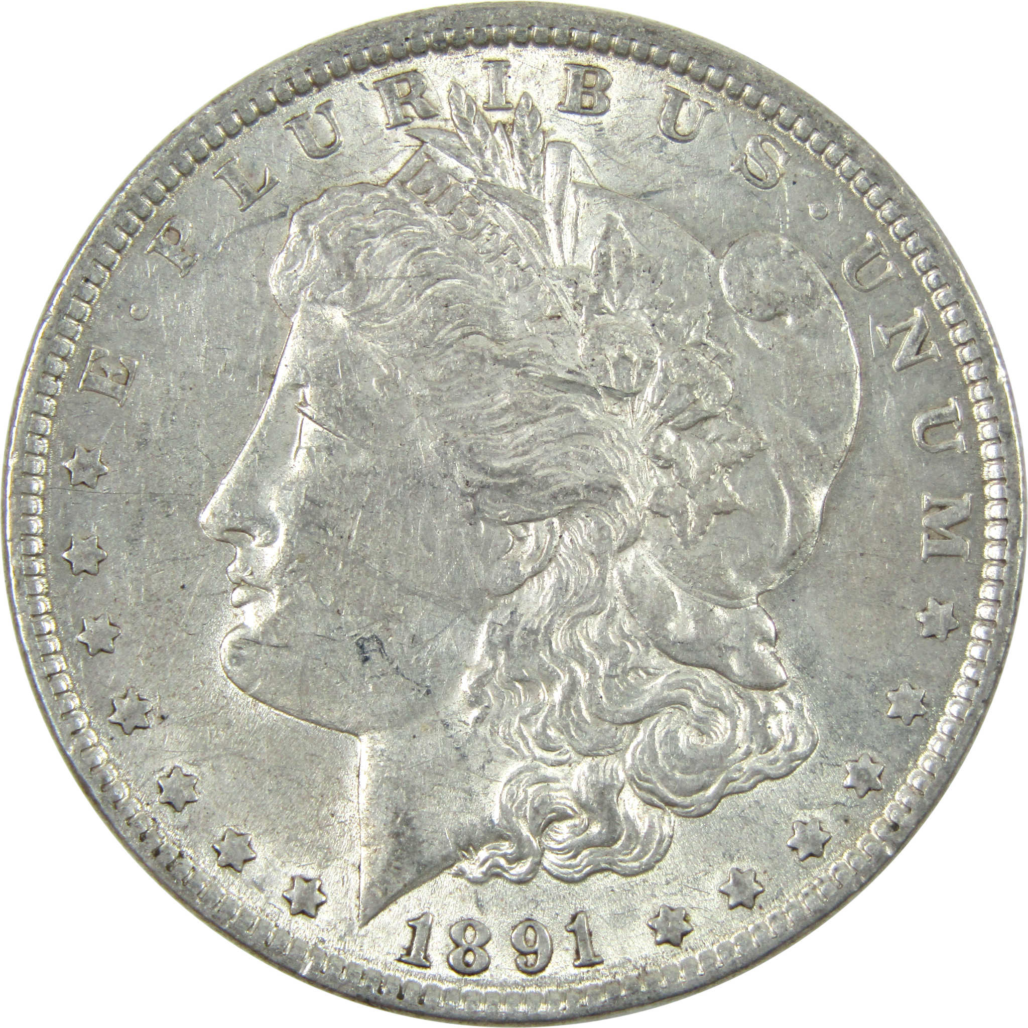 1891 Morgan Dollar AU About Uncirculated Silver $1 Coin SKU:I14632 - Morgan coin - Morgan silver dollar - Morgan silver dollar for sale - Profile Coins &amp; Collectibles