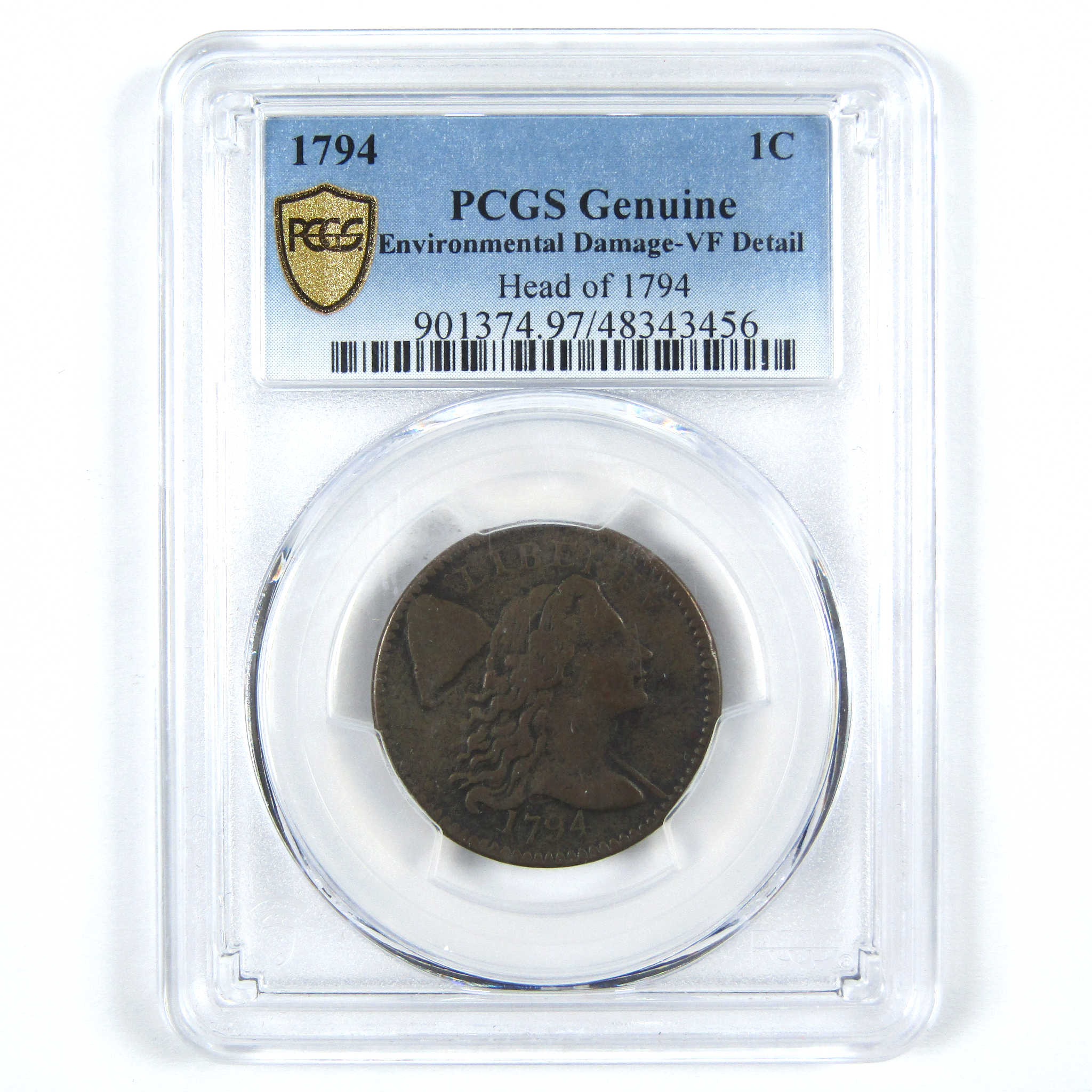 1794 Head of 1794 Liberty Cap Large Cent VF Details PCGS SKU:I14439