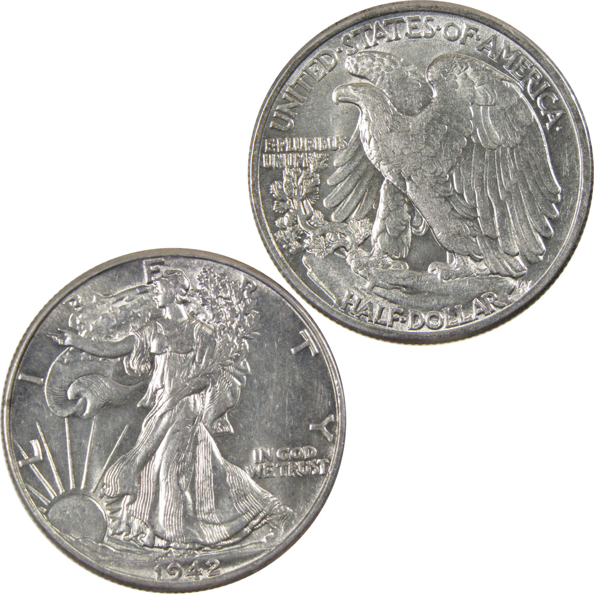 1942 Liberty Walking Silver 50c Borderline Uncirculated SKU:I28683