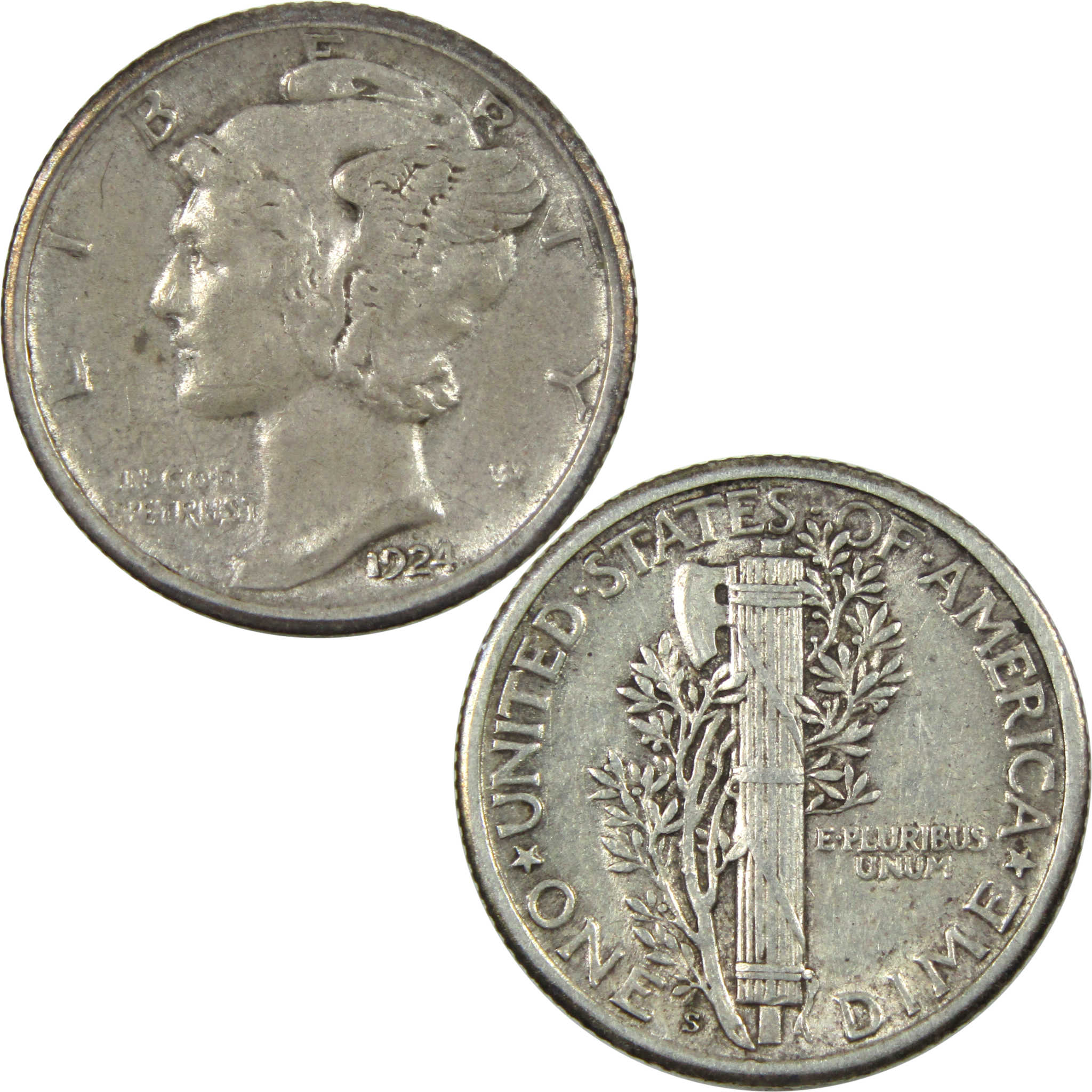 1924 S Mercury Dime XF EF Extremely Fine Silver 10c Coin SKU:I14066