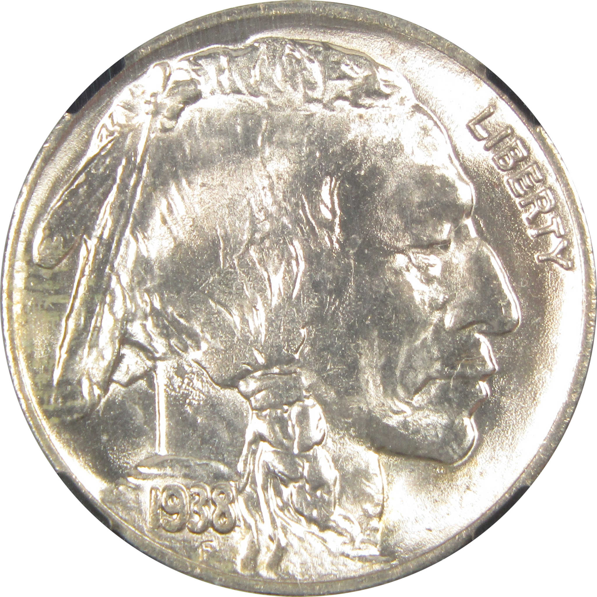 1938 D Buffalo Nickel MS 66 NGC 5c Original Bag Fragment SKU:I14590