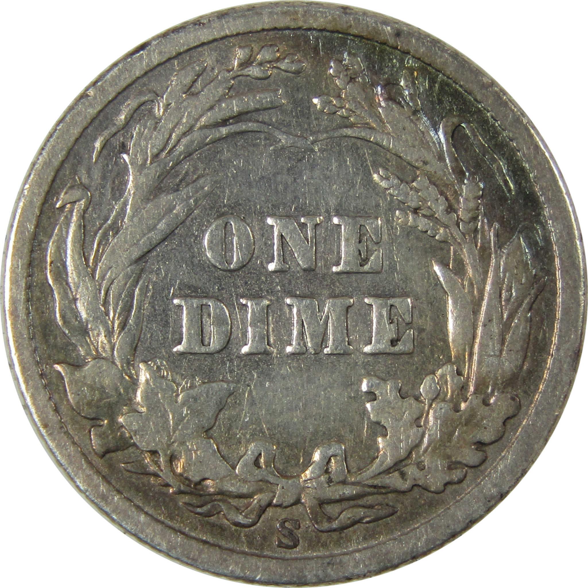 1910 S Barber Silver Dime F Fine Details 10c Coin SKU:CP1005