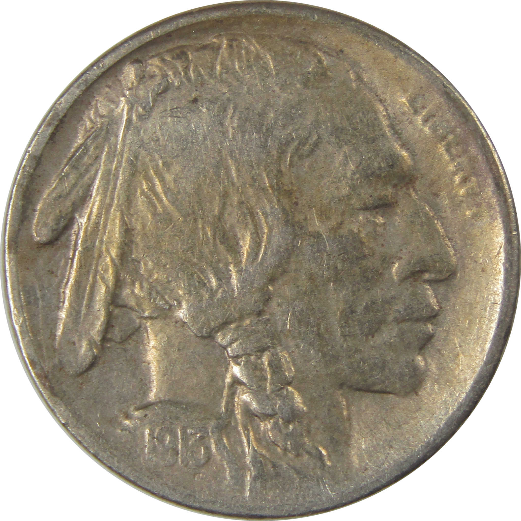1913 S Type 1 Indian Head Buffalo Nickel F Fine Details SKU:I22901