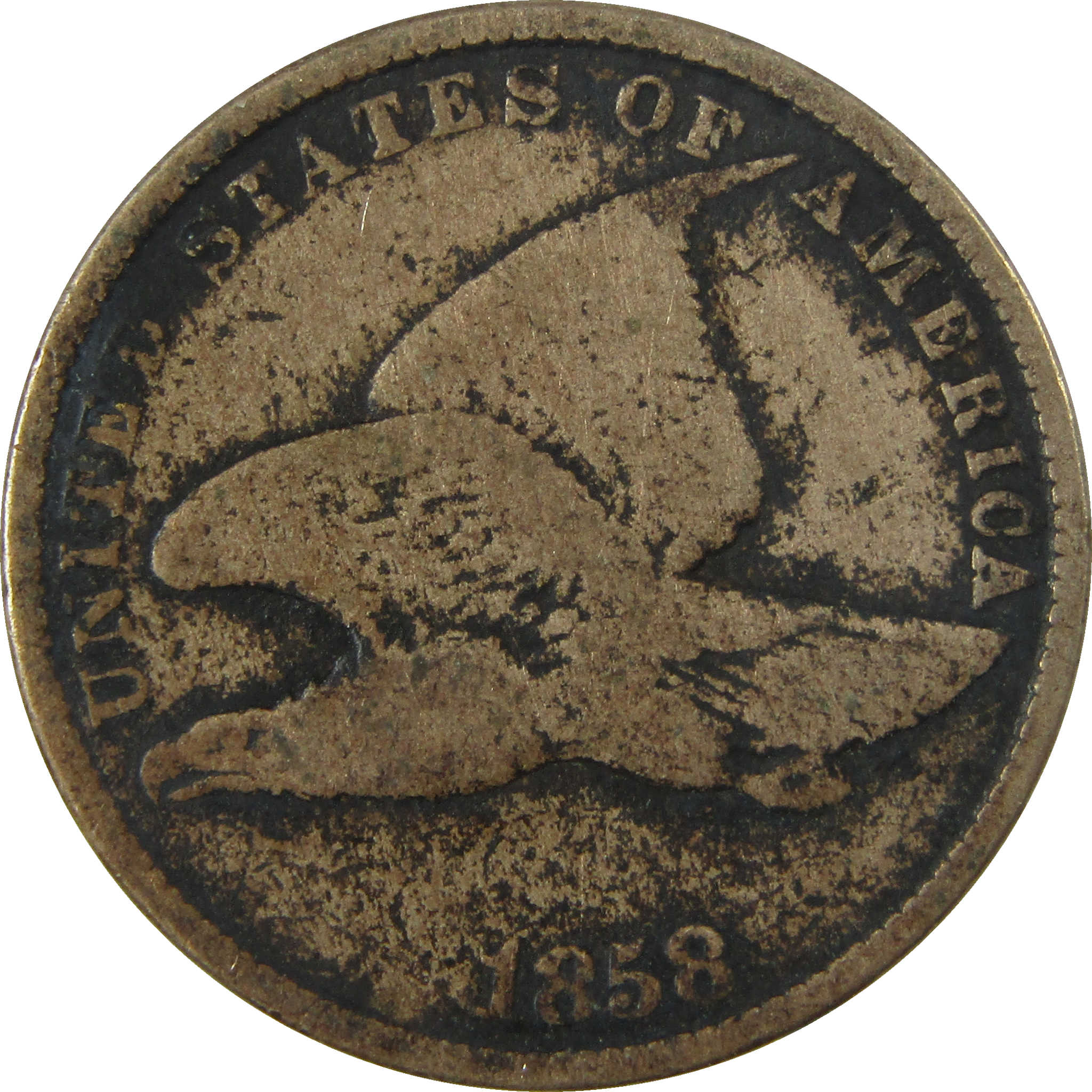 1858 Small Letters Flying Eagle Cent G Good Details SKU:I26971