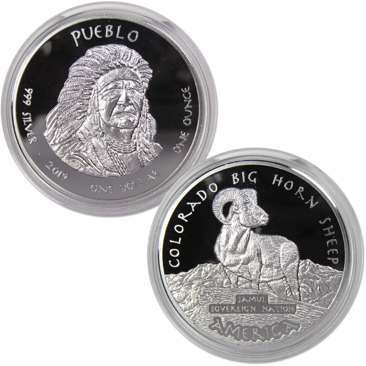 2019 Native American Jamul Pueblo Colorado Big Horn Sheep 1 oz Silver