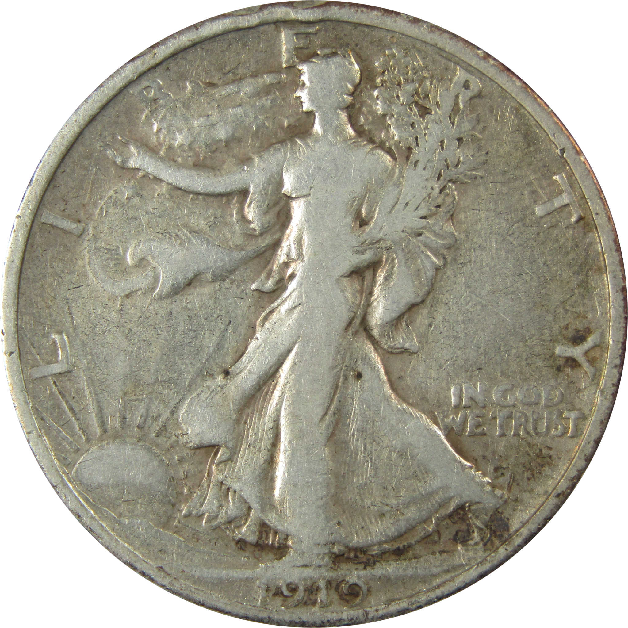 1919 Liberty Walking Silver Half Dollar F Fine Details SKU:I25751