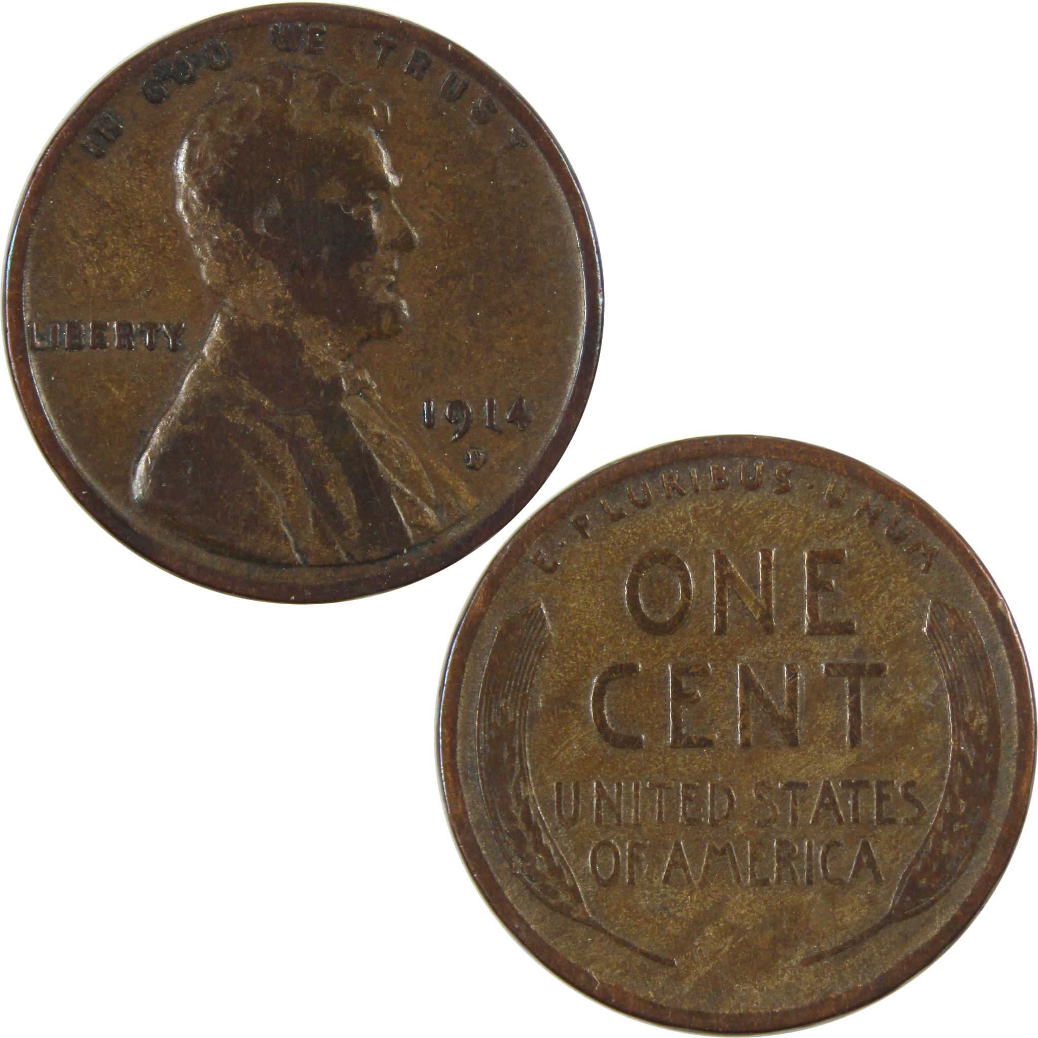 1914 D Lincoln Wheat Cent VG Very Good Penny 1c Coin SKU:I14566