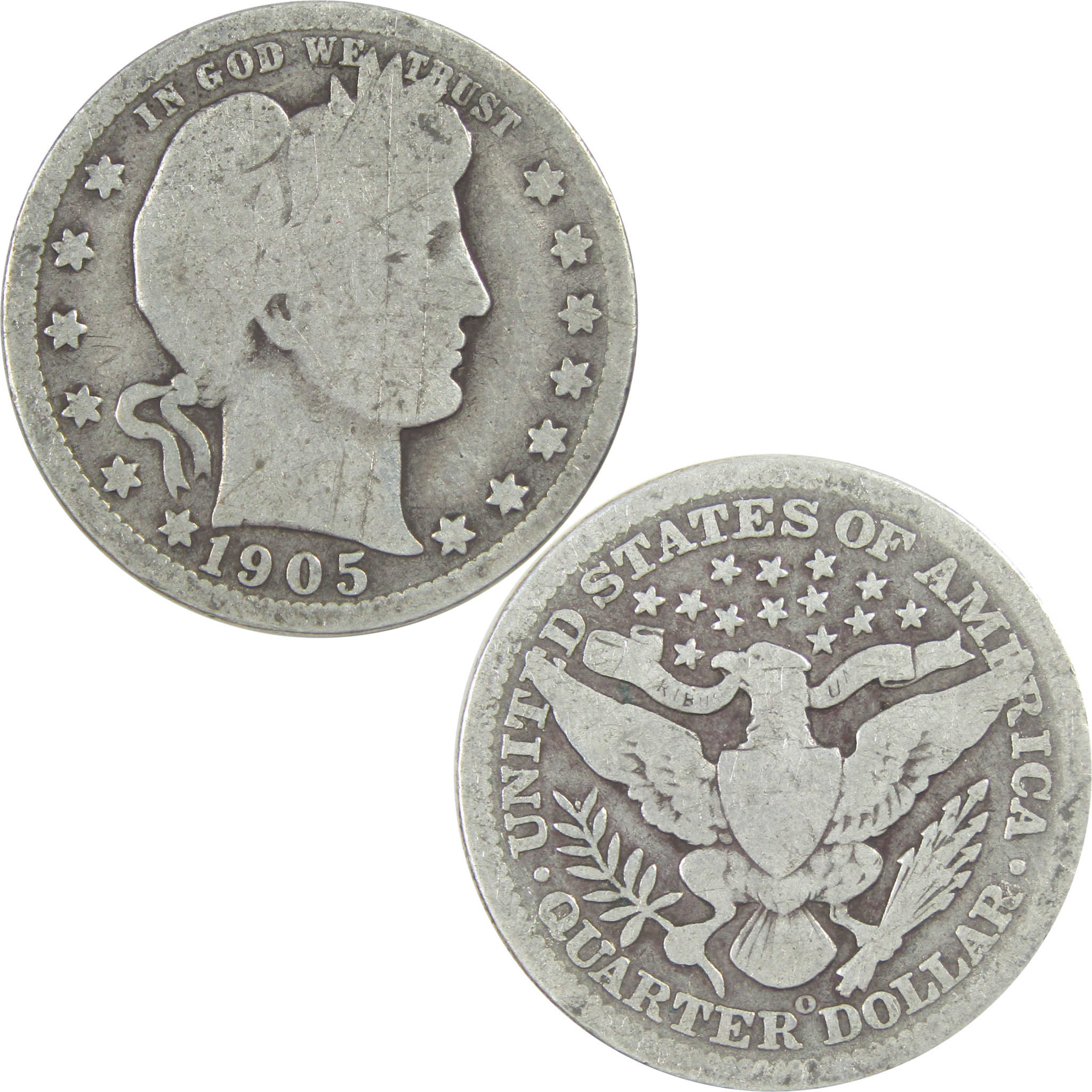 1905 O Barber Quarter AG About Good Silver 25c Coin SKU:I15550