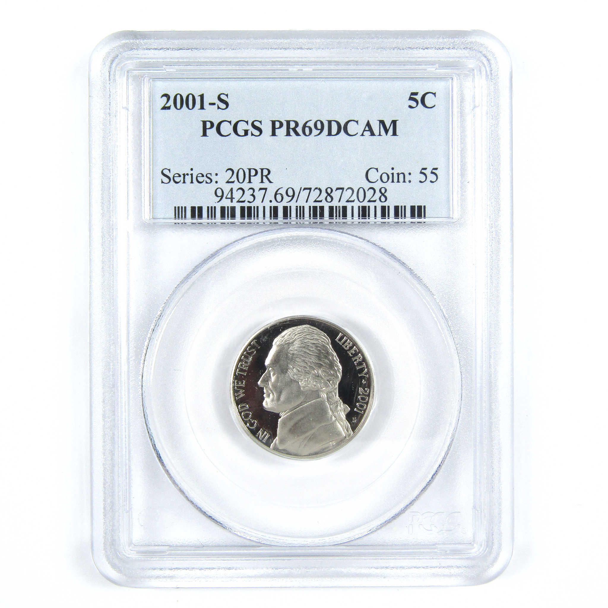 2001 S Jefferson Nickel PR 69 DCAM PCGS 5c Proof Coin SKU:CPC7443