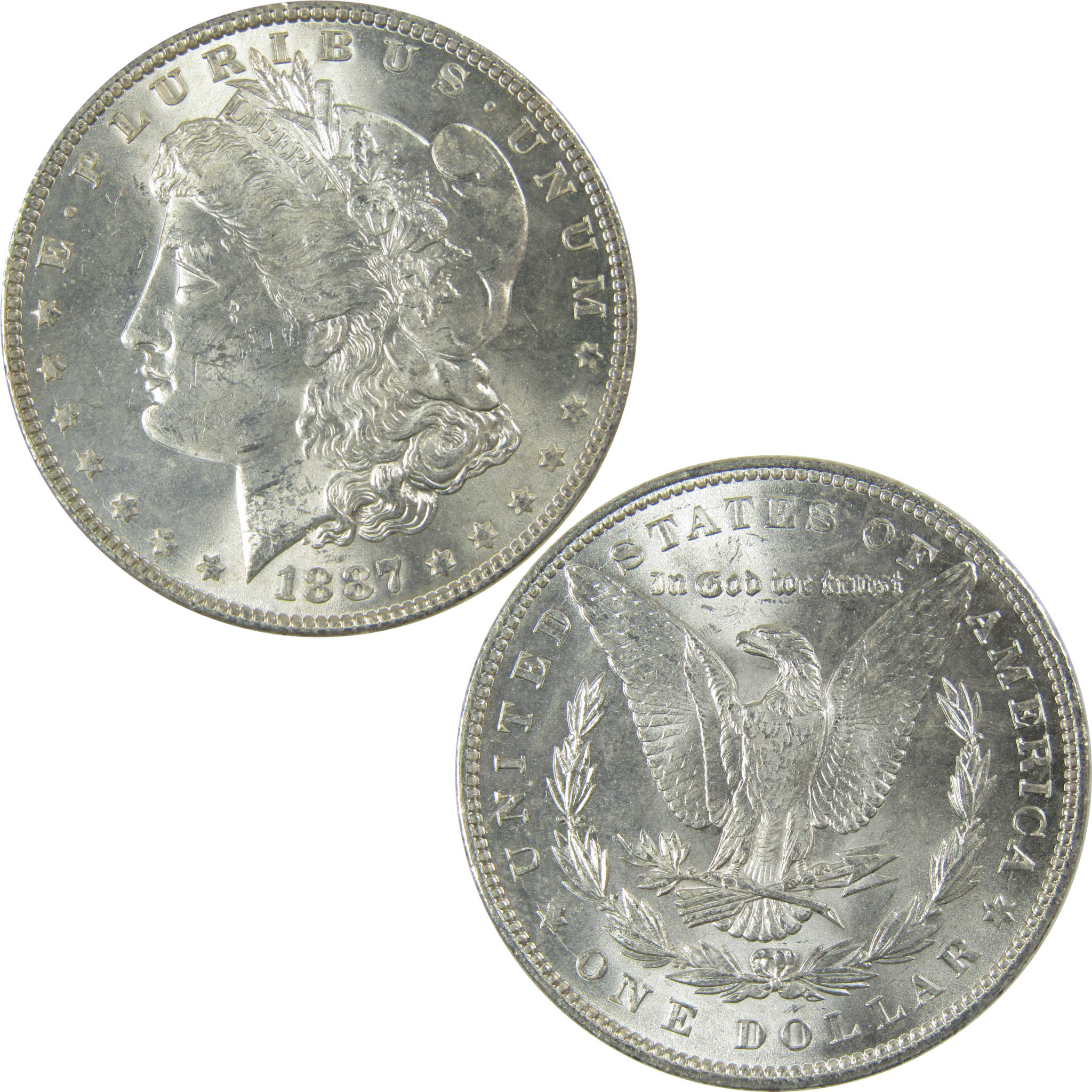 1887 Morgan Silver Dollar Uncirculated Mint State $1 Coin SKU:CP679 - Morgan coin - Morgan silver dollar - Morgan silver dollar for sale - Profile Coins &amp; Collectibles