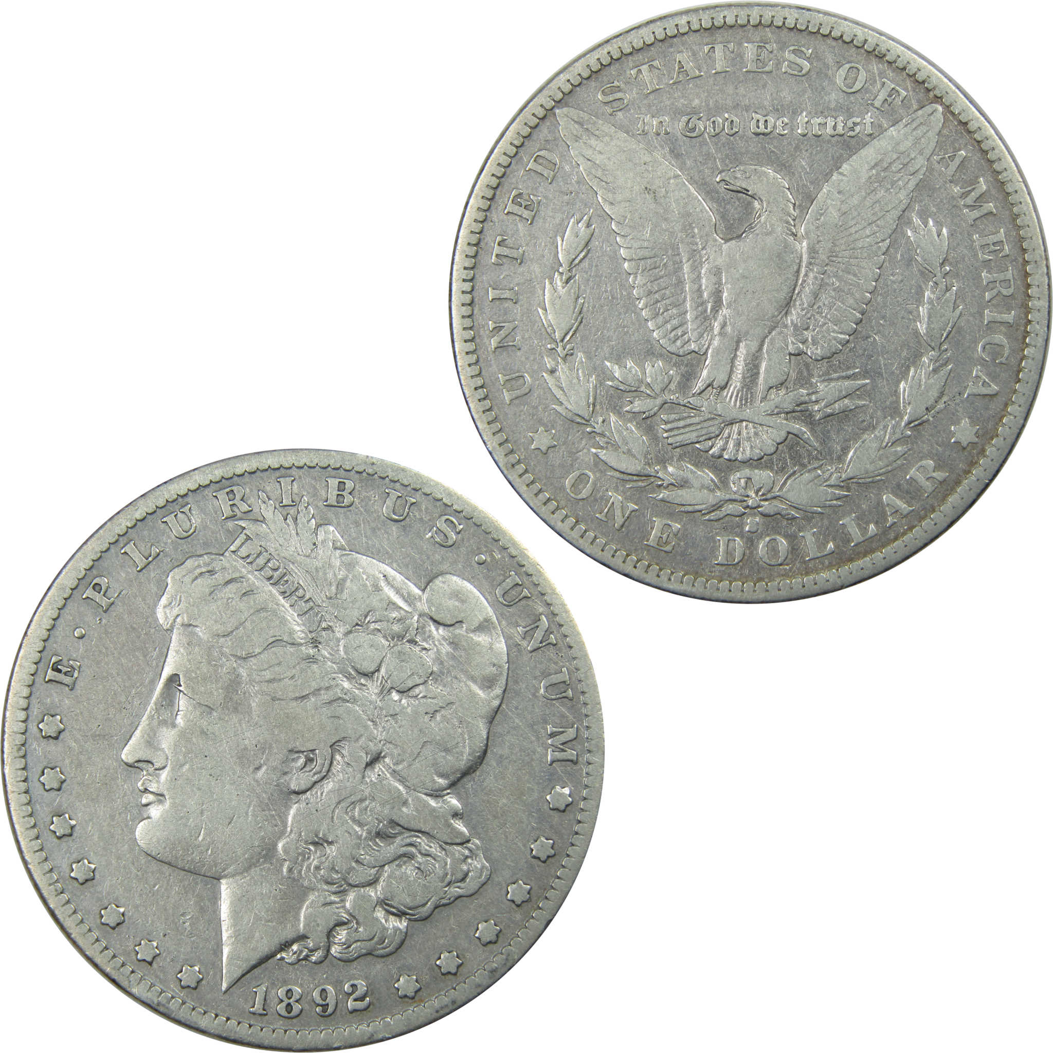 1892 S Morgan Dollar VG Very Good Details Silver $1 Coin SKU:I15248 - Morgan coin - Morgan silver dollar - Morgan silver dollar for sale - Profile Coins &amp; Collectibles