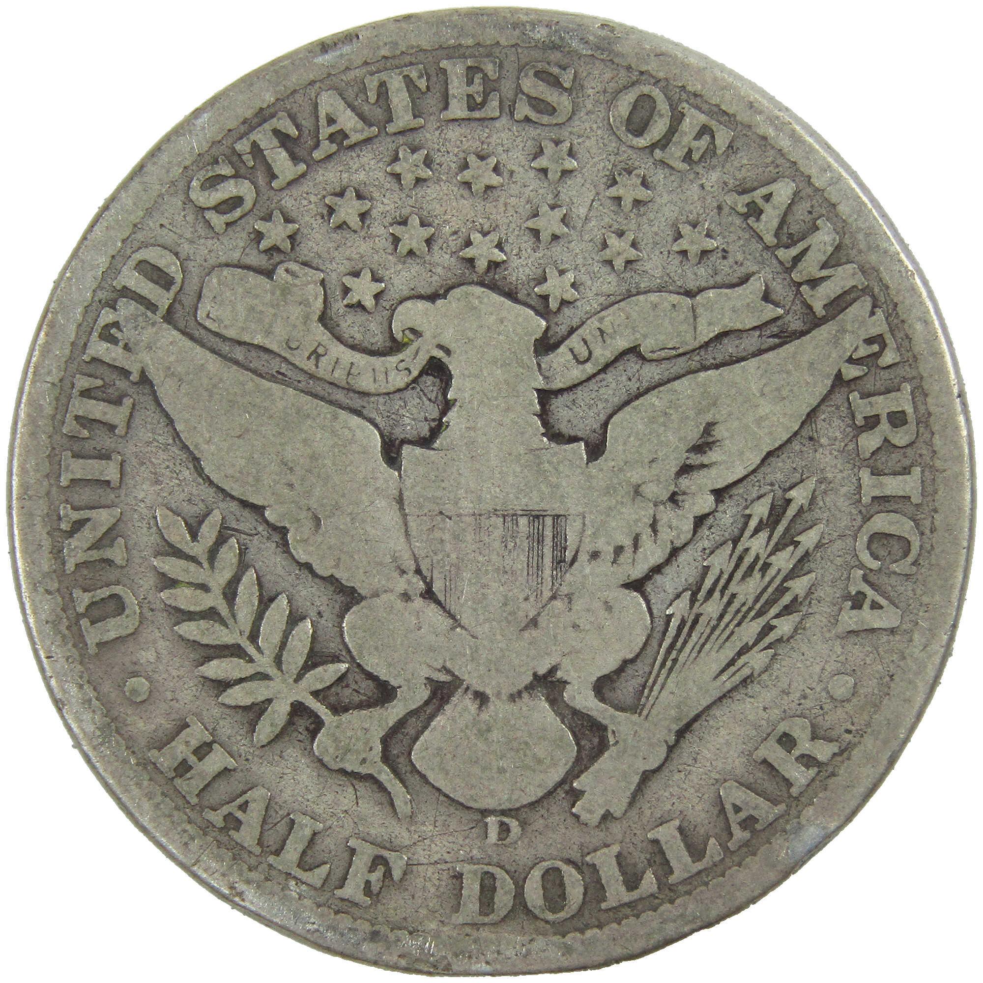 1908 D Barber Half Dollar G Good Silver 50c Coin SKU:I12753