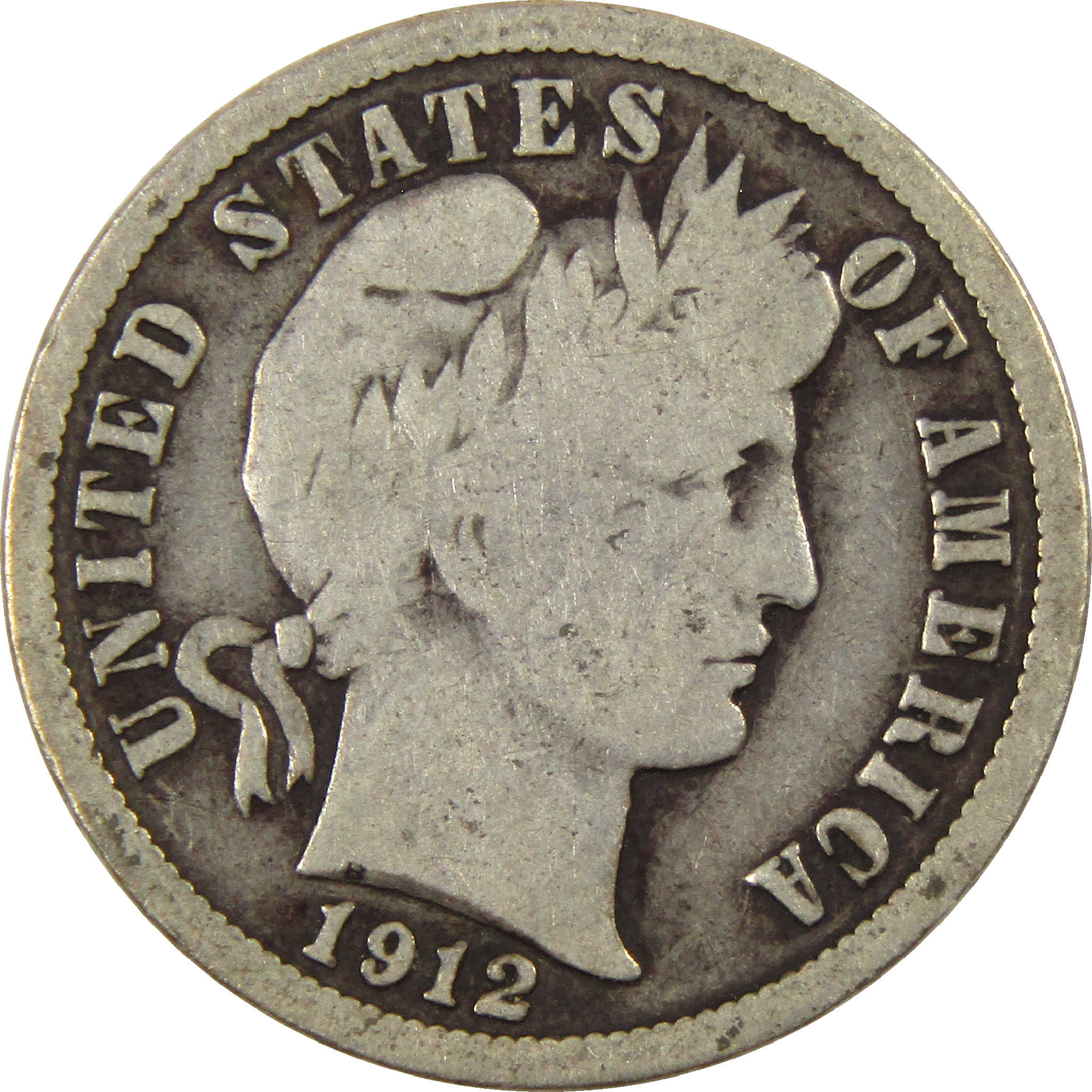 1912 Barber Dime VG Very Good Silver 10c Coin