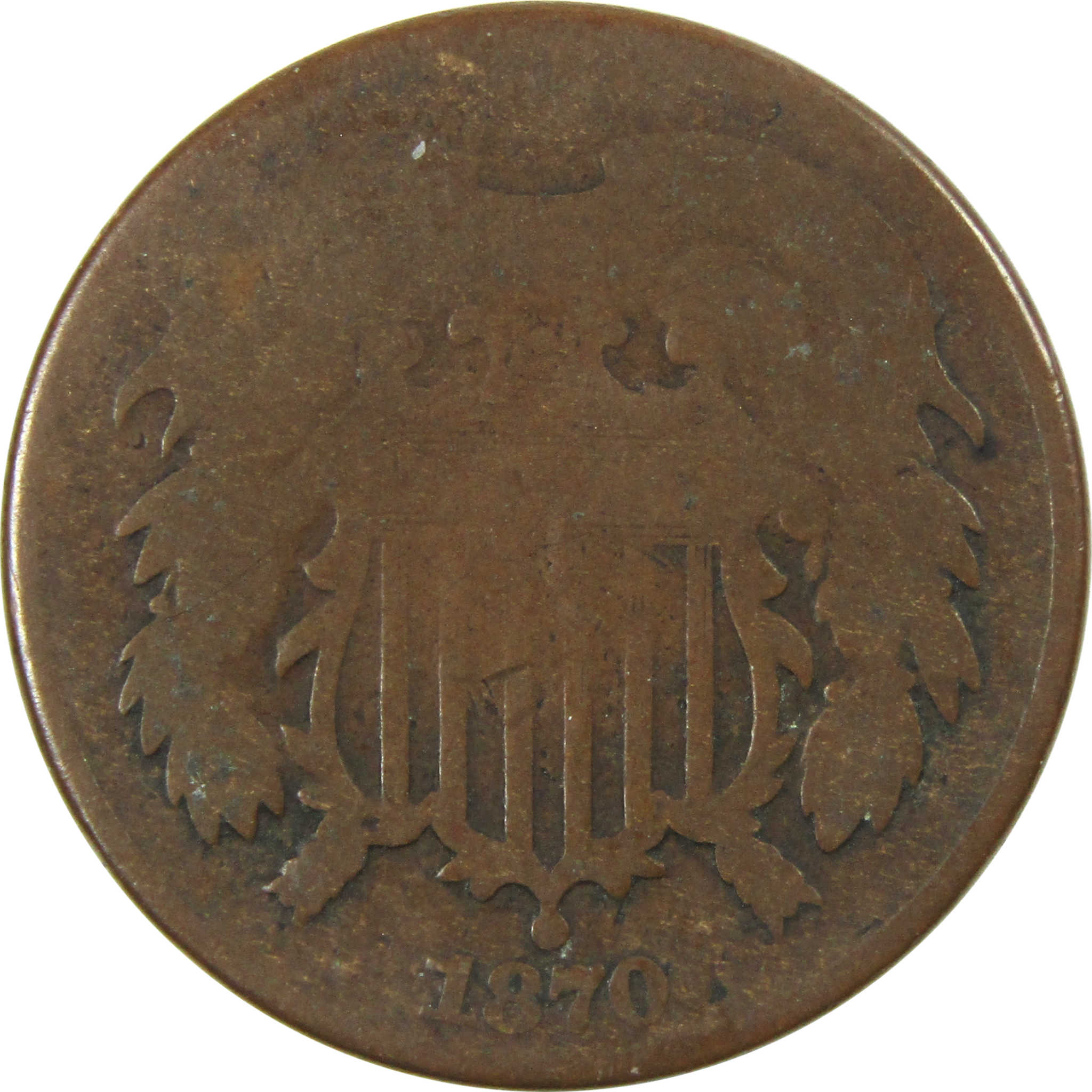 1870 Two Cent Piece AG About Good 2c Coin SKU:I13984