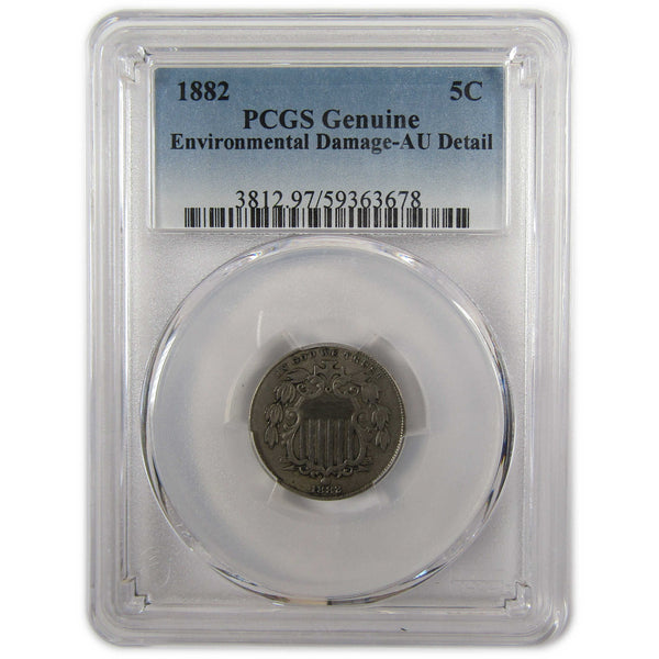 1882 Shield Nickel AU Details PCGS 5c Coin Collectible SKU:I29340