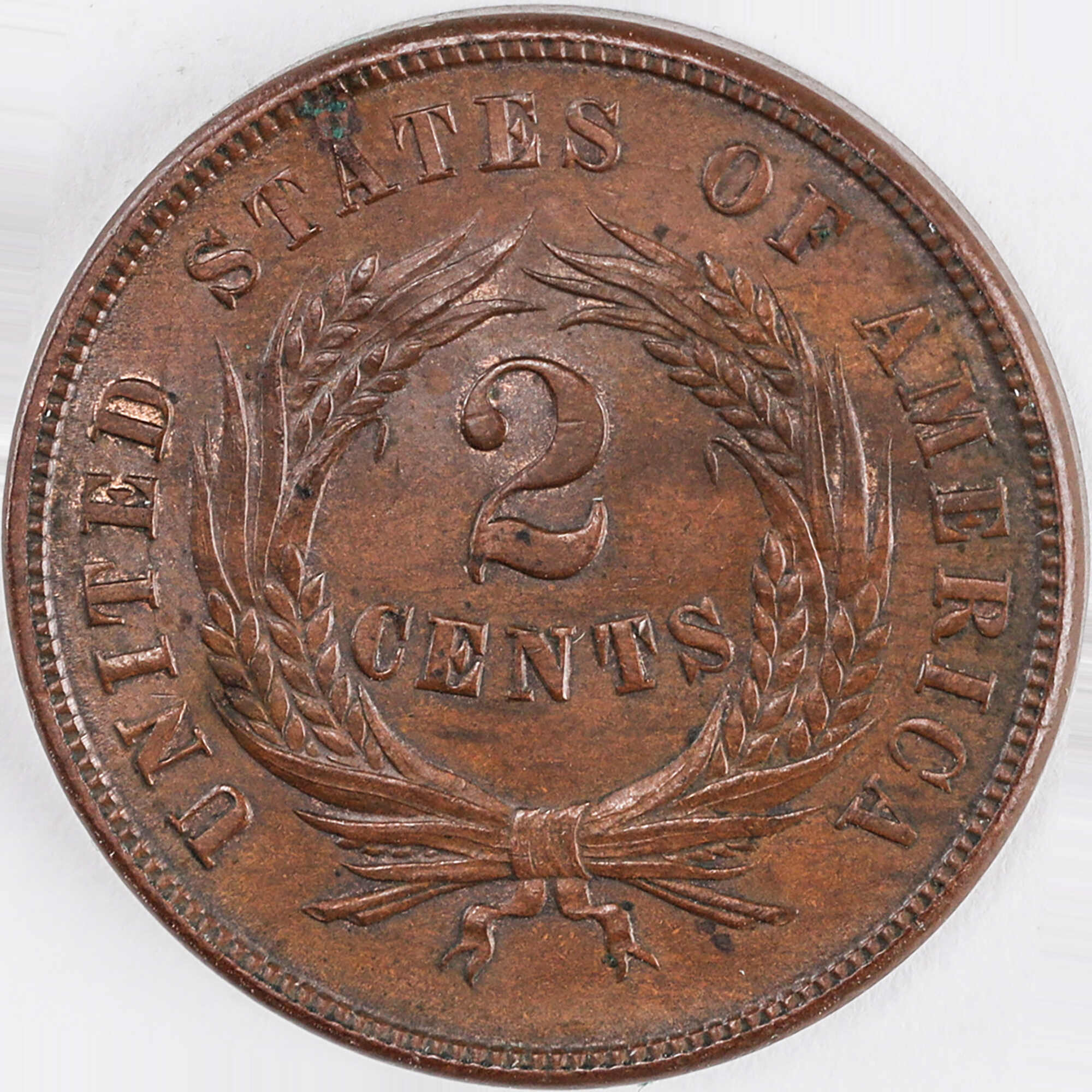 1864 Large Motto Two Cent Piece AU About Uncirculated 2c SKU:I12399