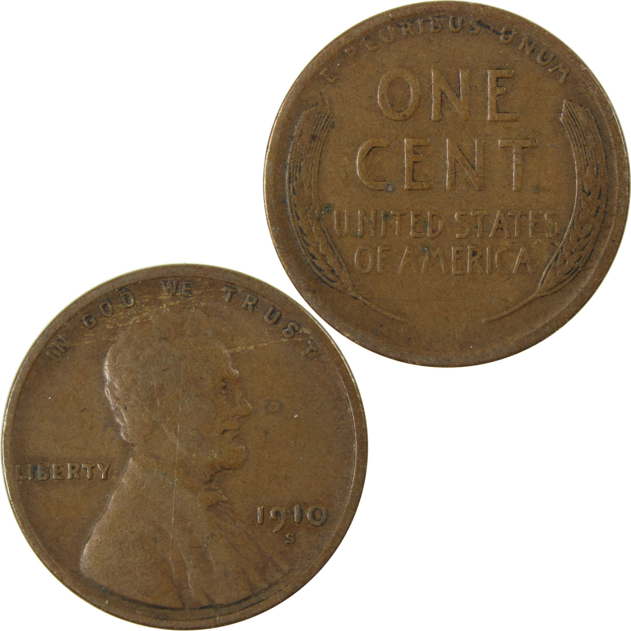 1910 S Lincoln Wheat Cent VF Very Fine Penny 1c Coin SKU:I28145