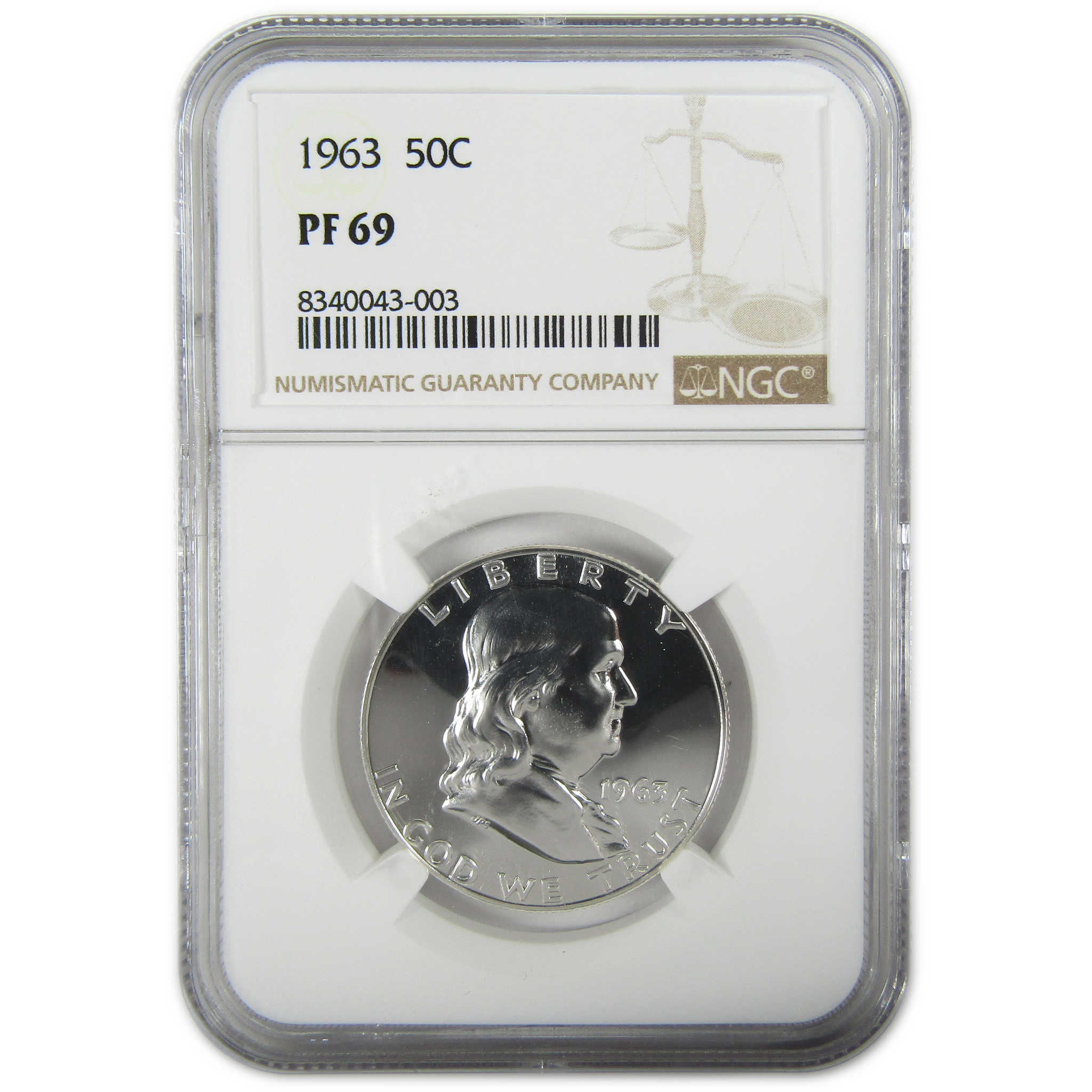 1963 Franklin Silver Half Dollar PF 69 NGC Proof 50c Coin SKU:I27420