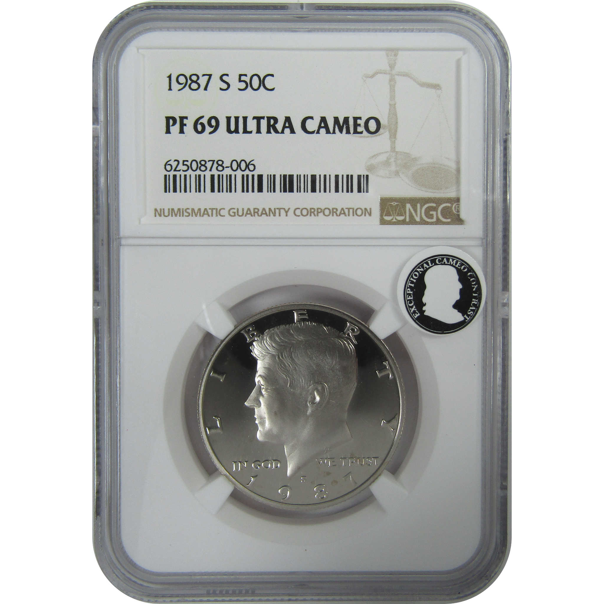 1987 S Kennedy Half Dollar PF 69 UCAM NGC Clad Proof 50c SKU:CPC9338