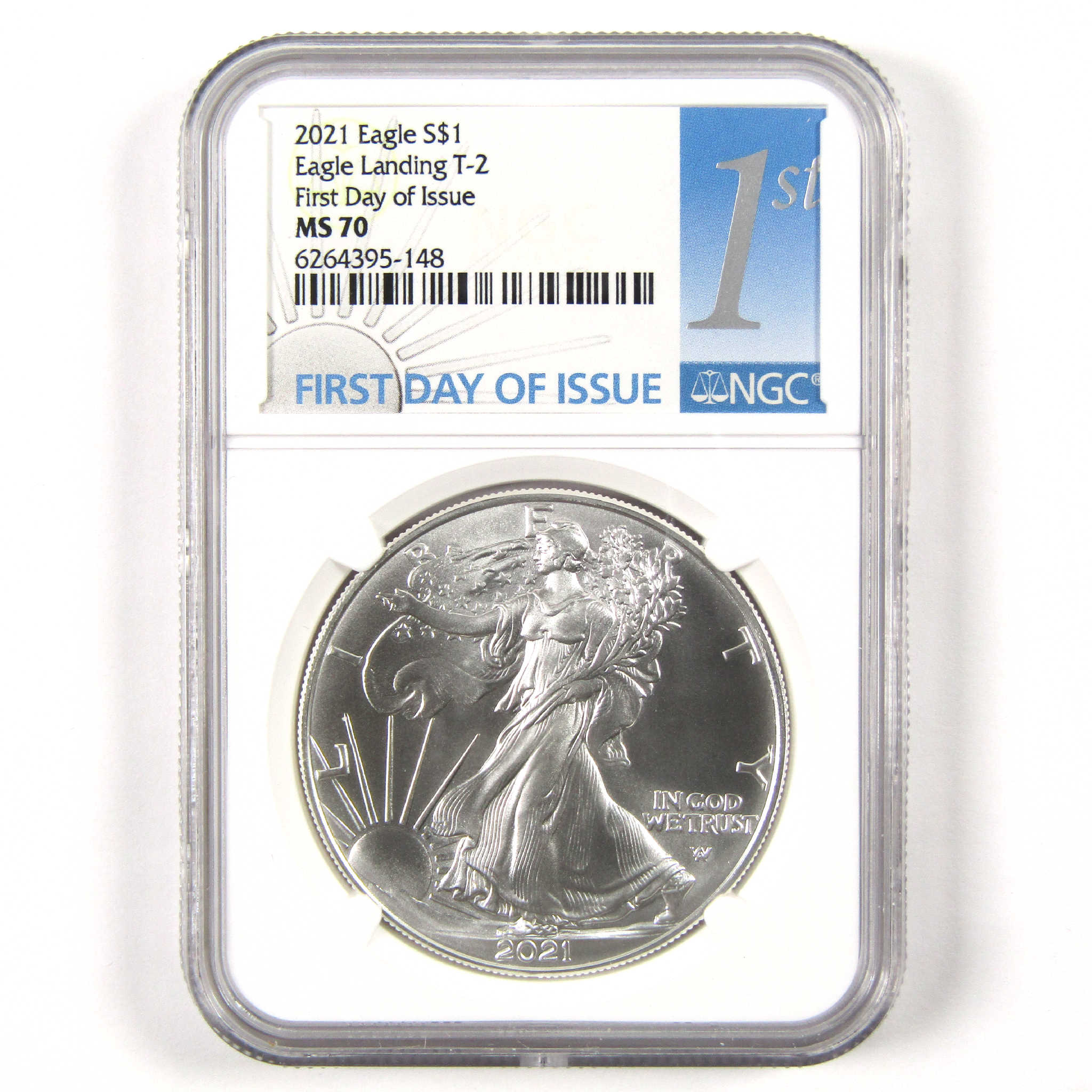 2021 Type 2 American Silver Eagle MS 70 NGC $1 1st Day SKU:CPC6444