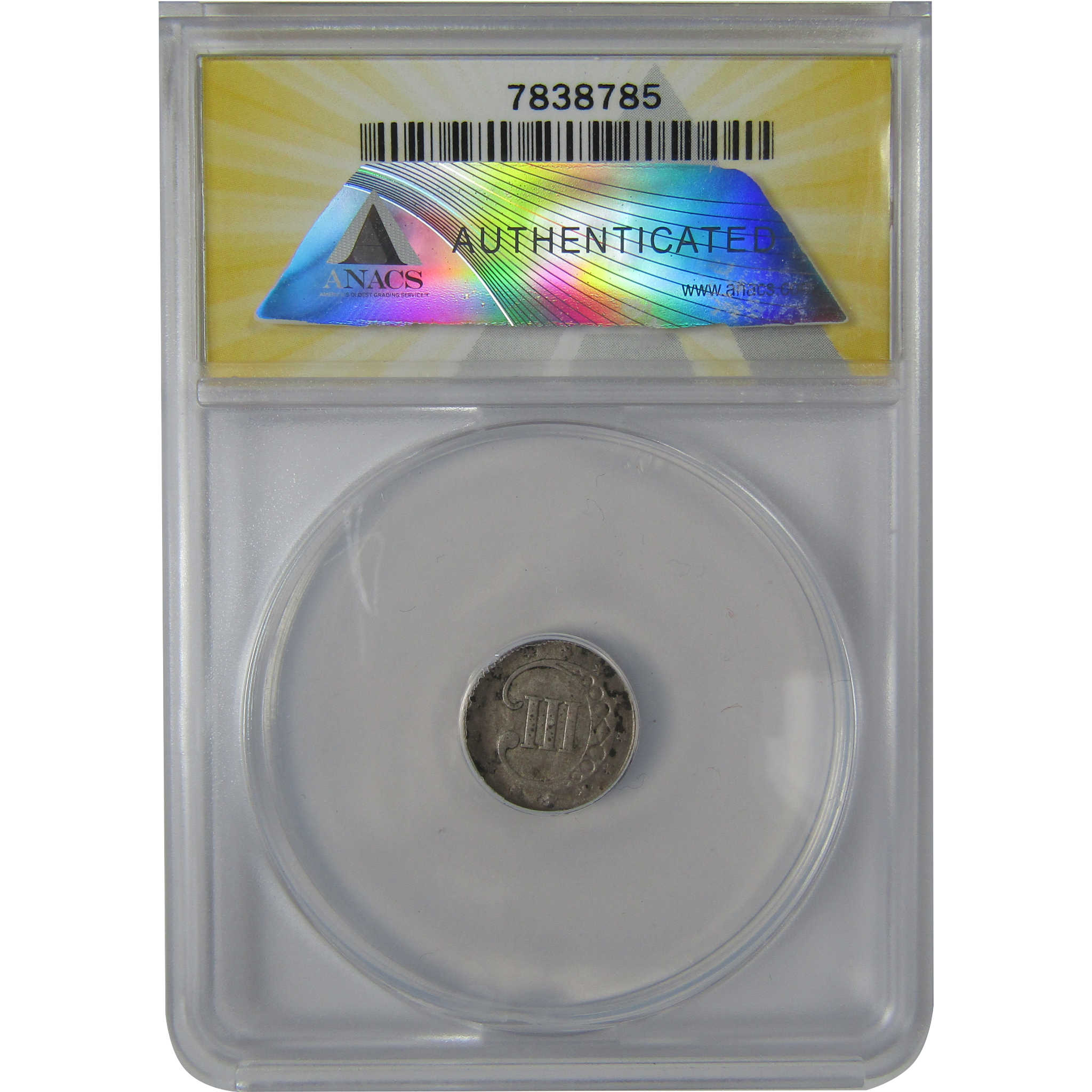 1853 Three Cent Piece VF 35 ANACS Silver Trime 3c Coin SKU:I23620